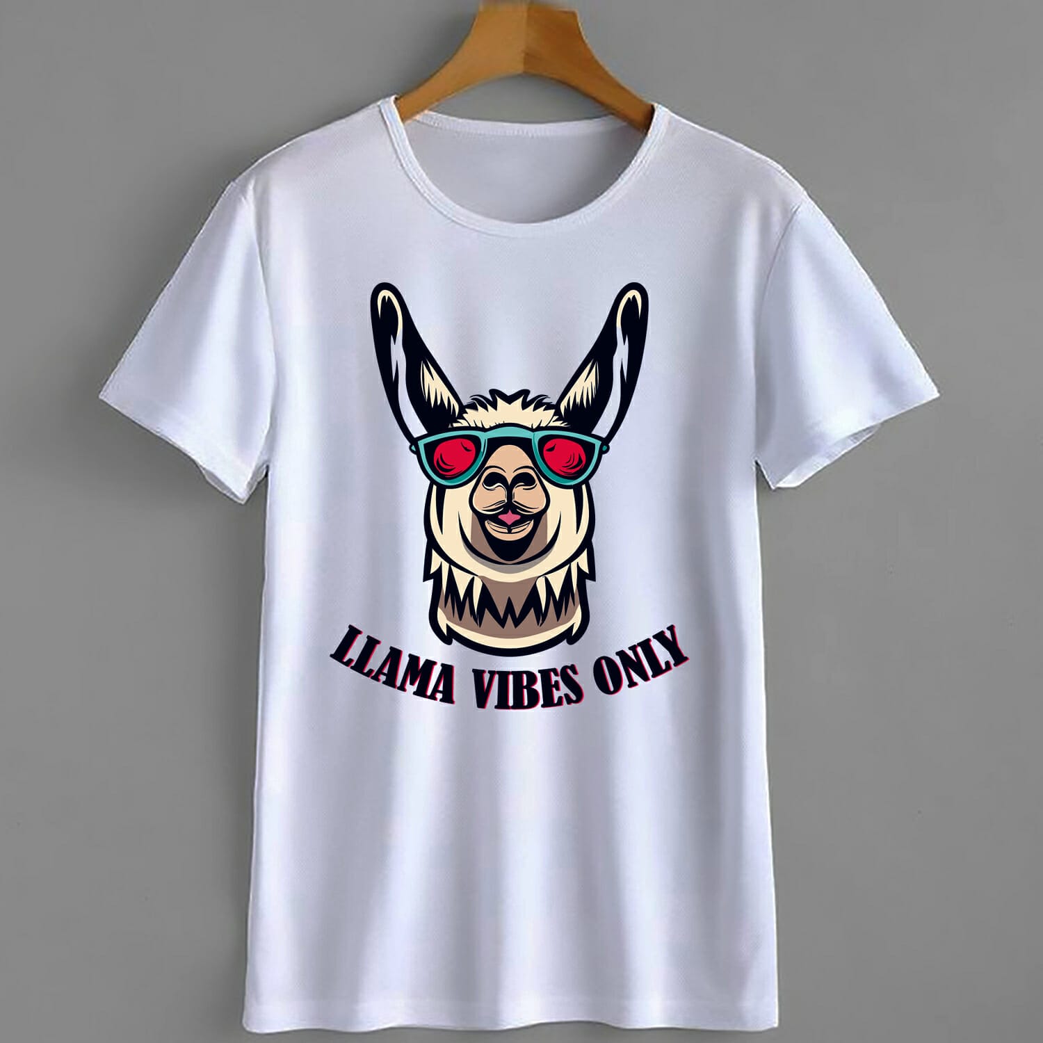 Llama Vibes Only T-Shirt Design For Free