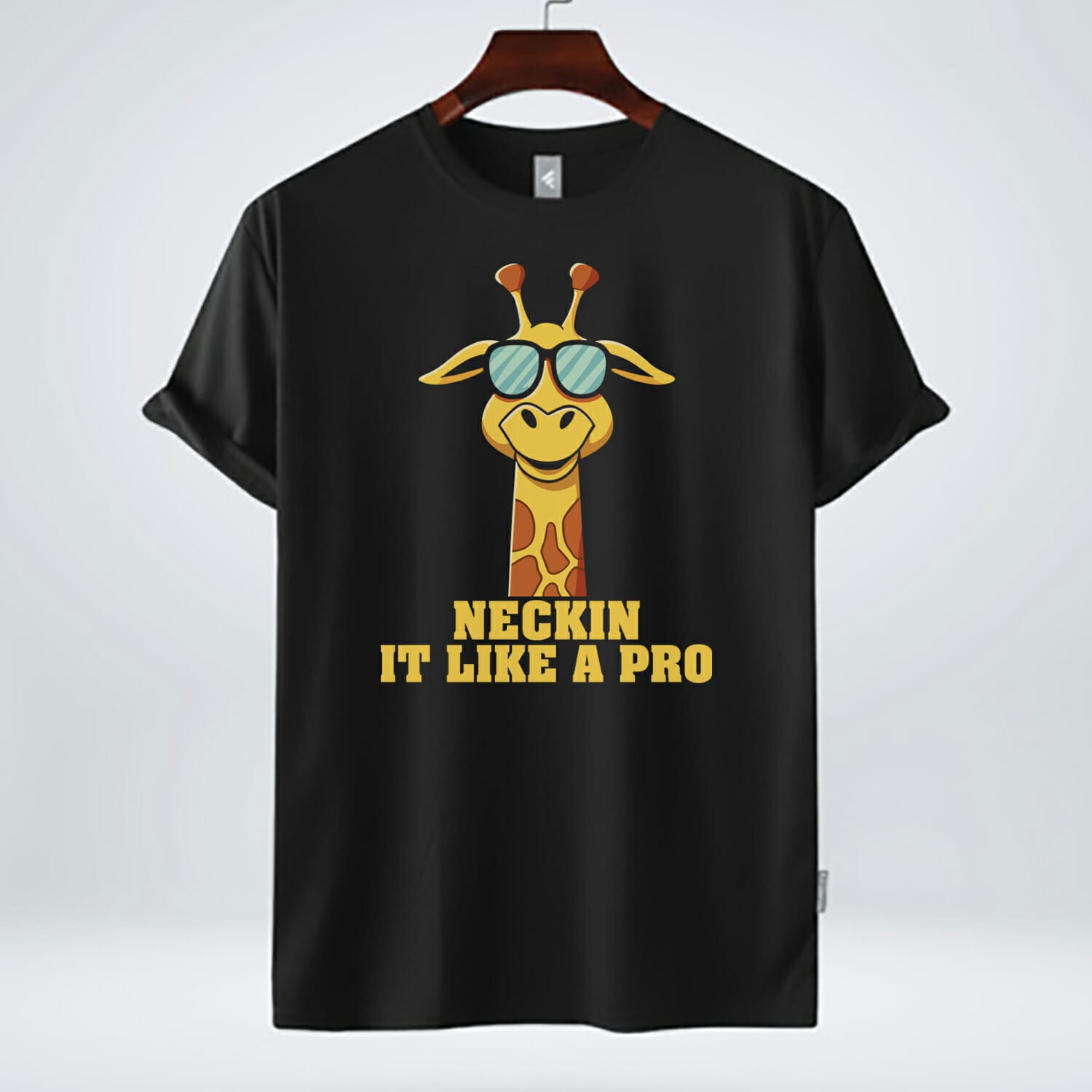 Neckin It Like A Pro - Giraffe T-Shirt Design For Free