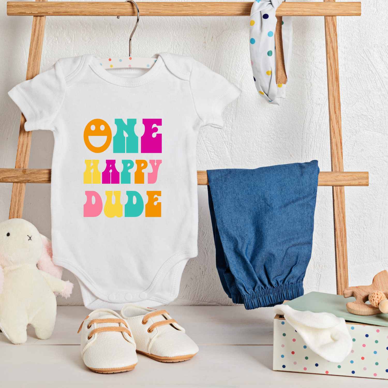 One Happy Dude toddler Birthday T-shirt Design
