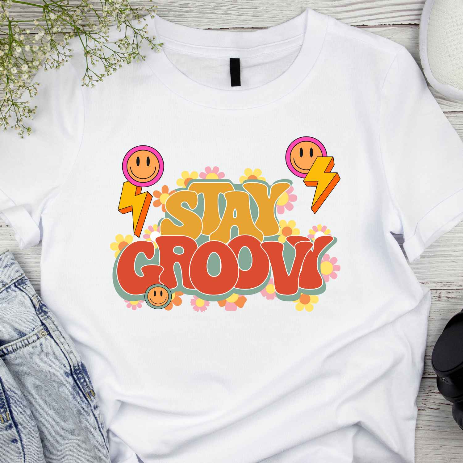 Stay Groovy Colorful T-shirt Design