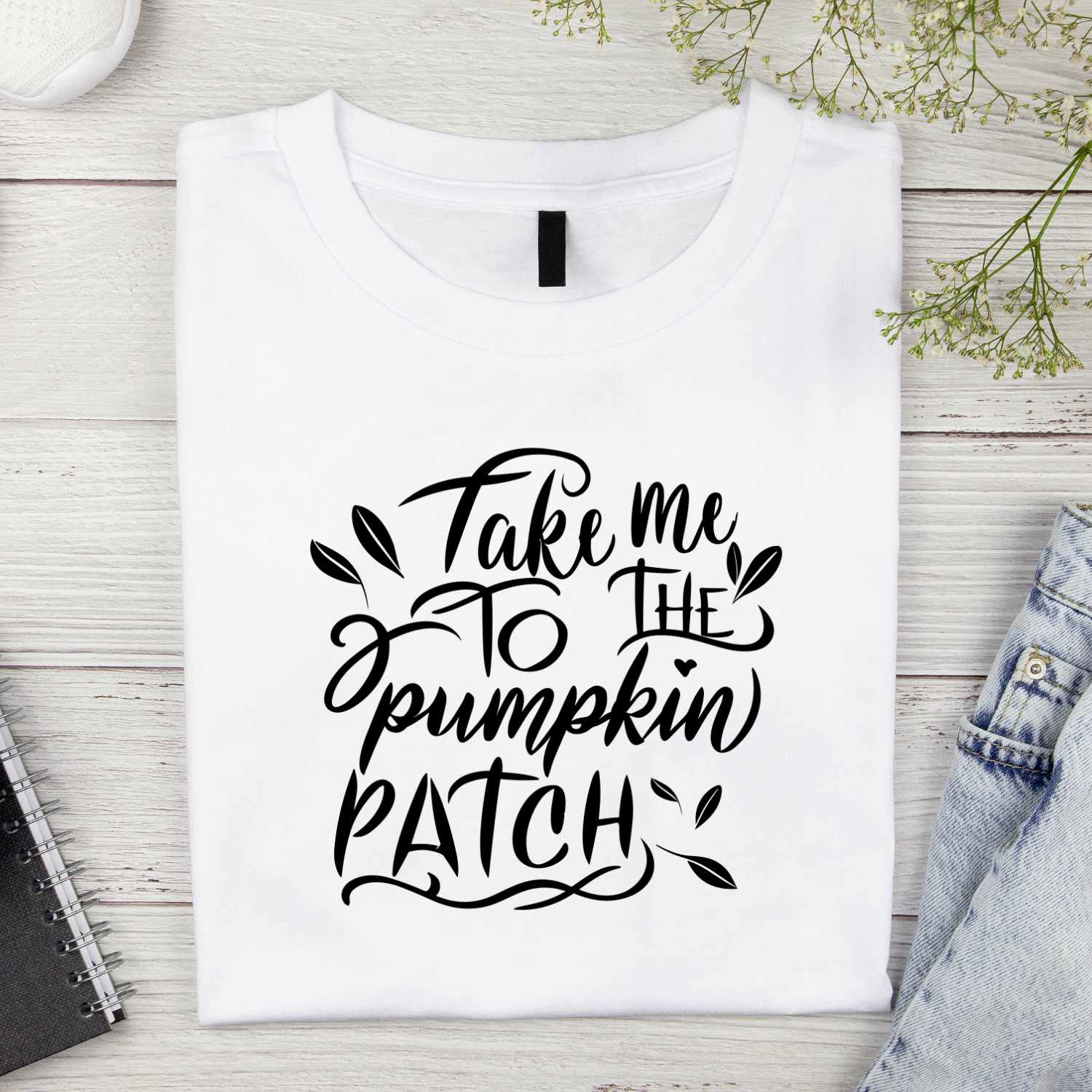 Take Me To The Pumpkin Patch Typography T-Shirt Design