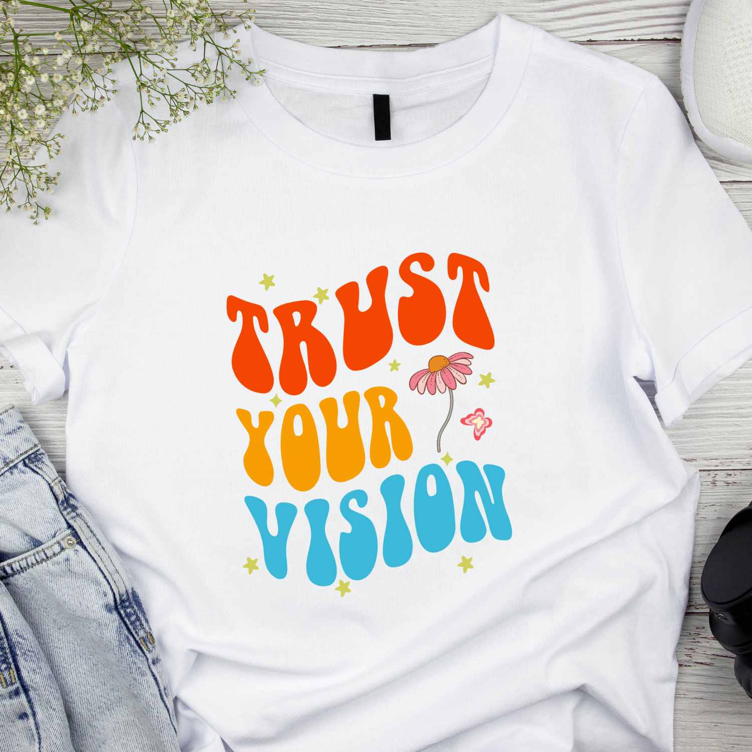 Trust Your Vision Groovy Free T-shirt Design