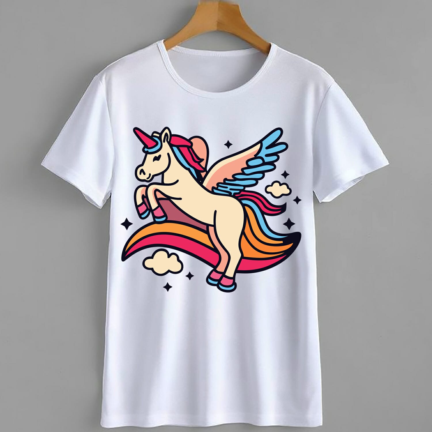 Rainbow Unicorn T-Shirt Design for kids