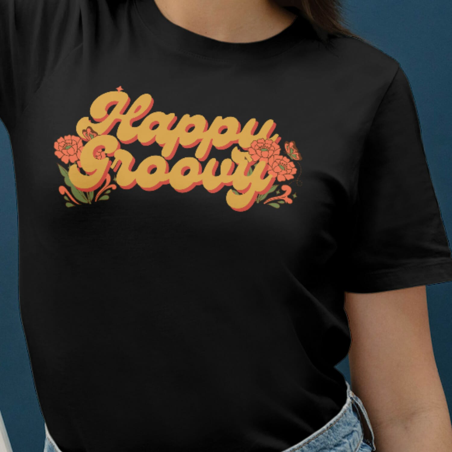 Happy Groovy T-Shirt Design For Women