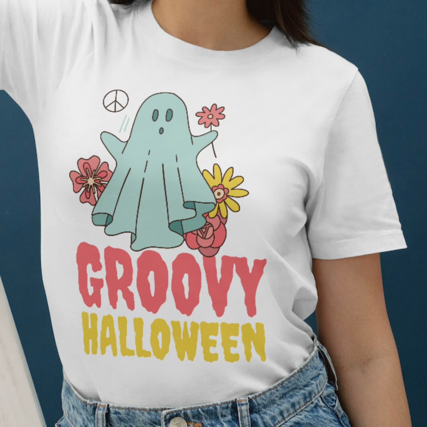 Groovy halloween Ghost T shirt Design