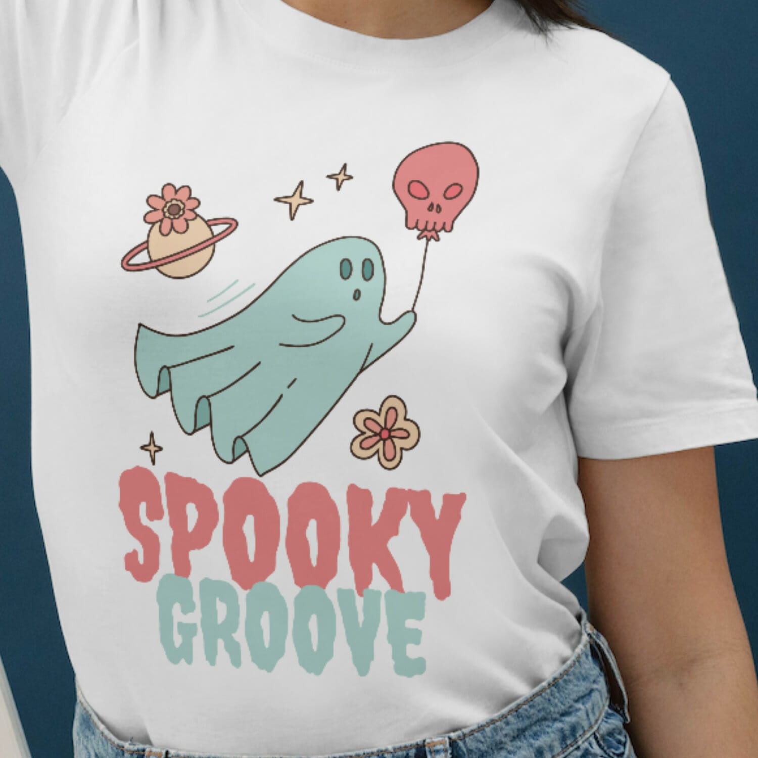Spooky Groove Ghost T shirt Design