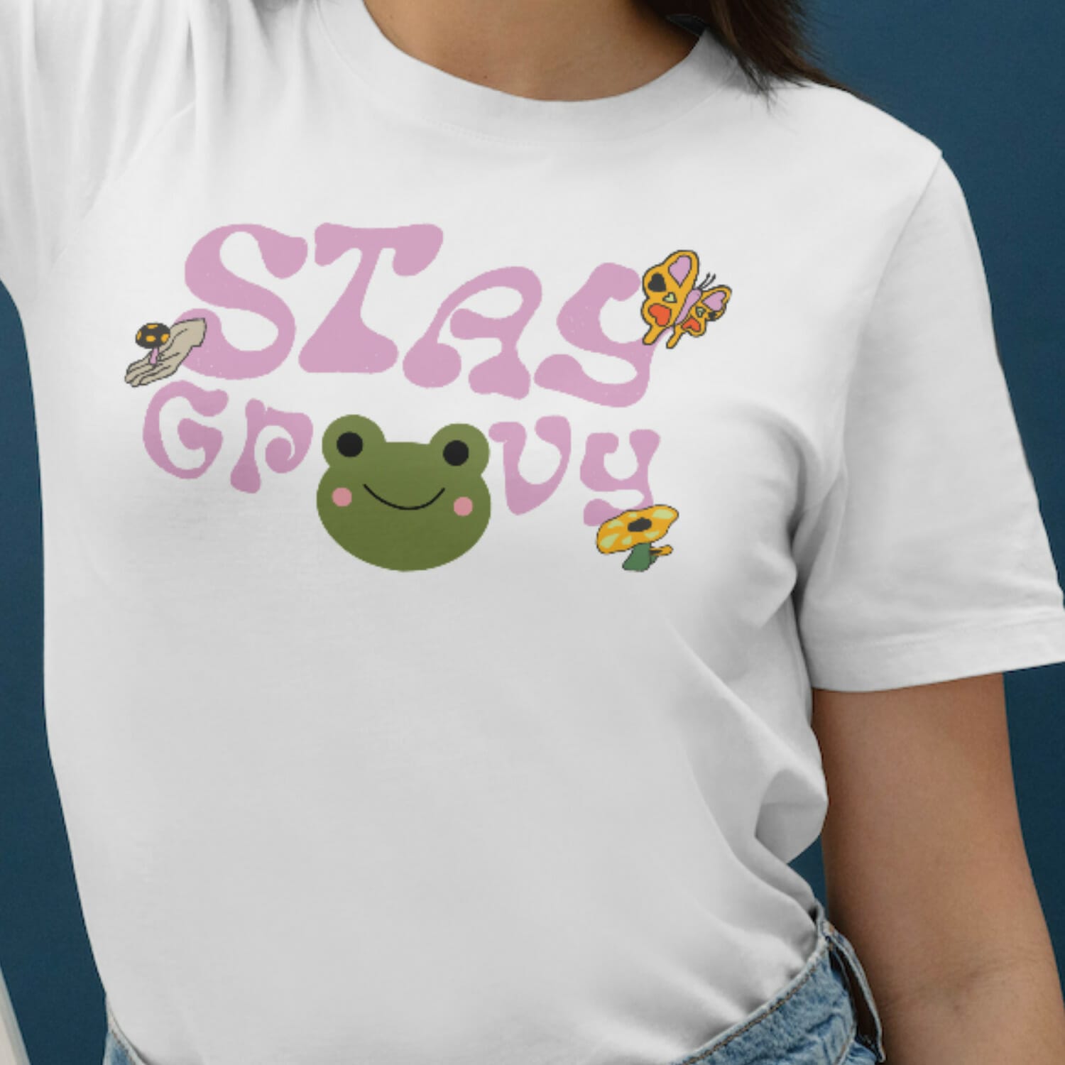 Stay Groovy Frog T-shirt design