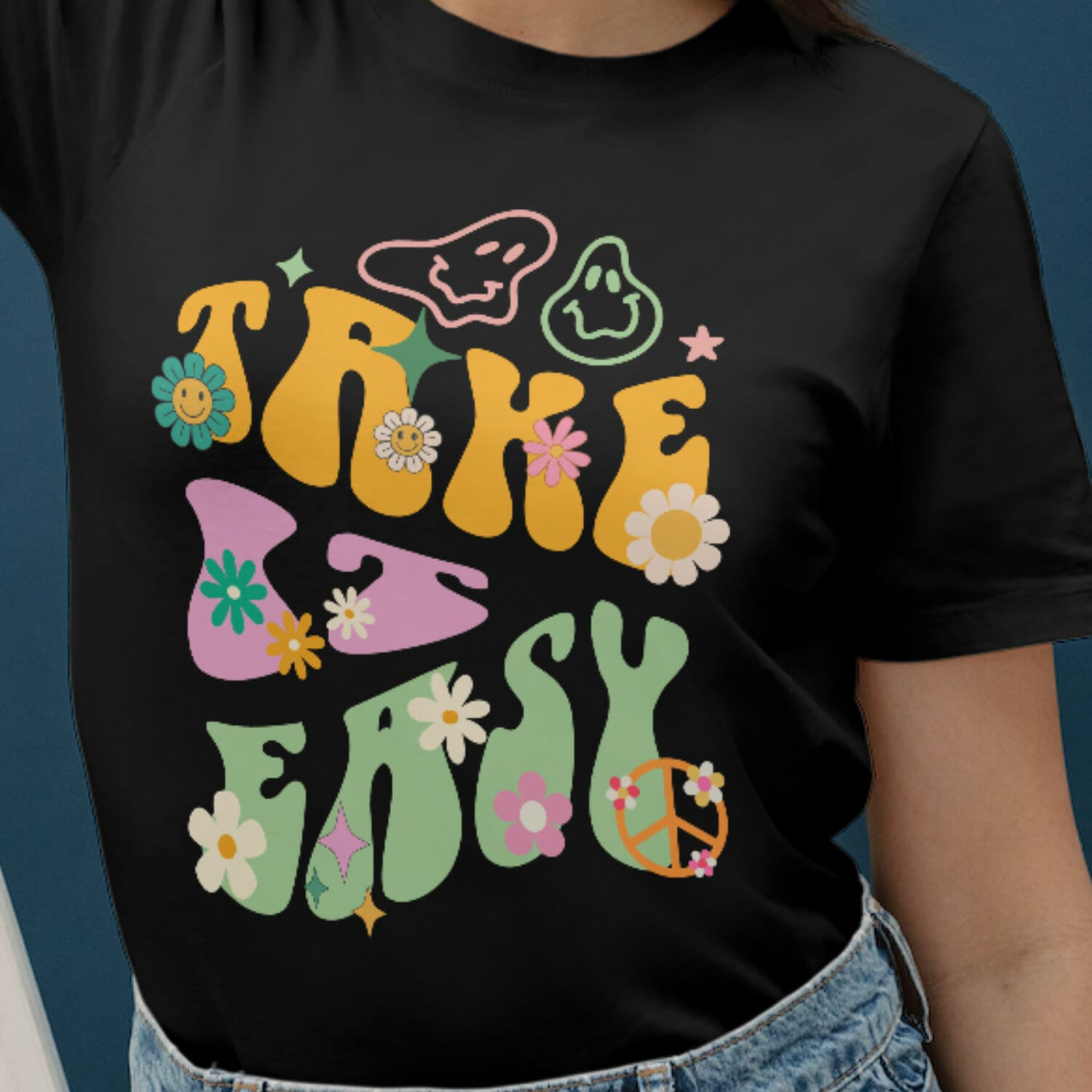 Groovy Style Take It Easy T shirt Design