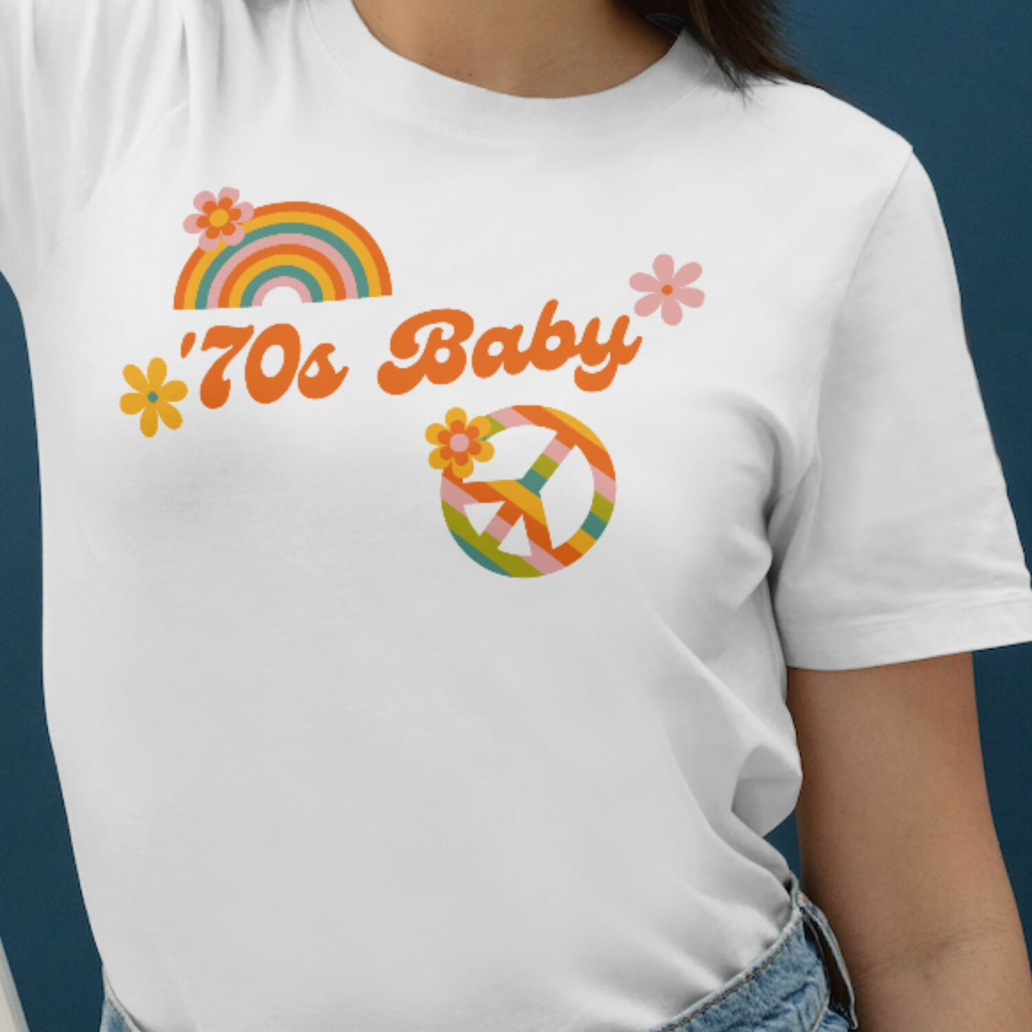 Groovy Style 70S Baby Tshirt Design