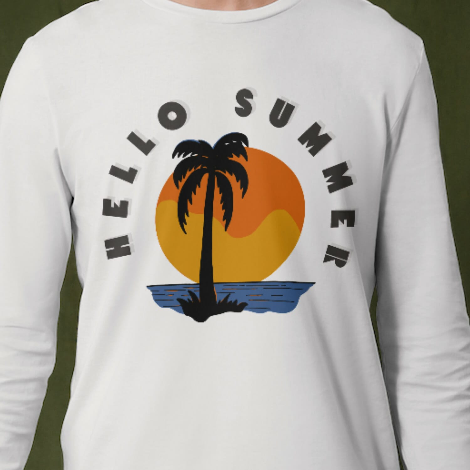 Retro Style Hello Summer Tshirt Design