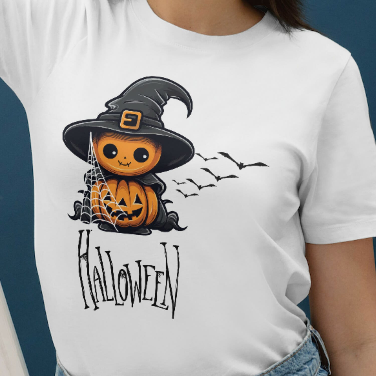 Halloween Pumpkin Ghost Tshirt Design