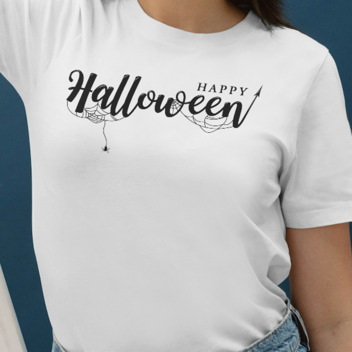 Happy Halloween - Spider Web Tshirt Design