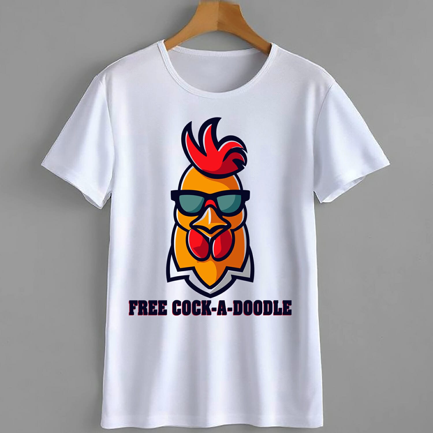 Free Cock-A-Doodle Rooster T-Shirt Design