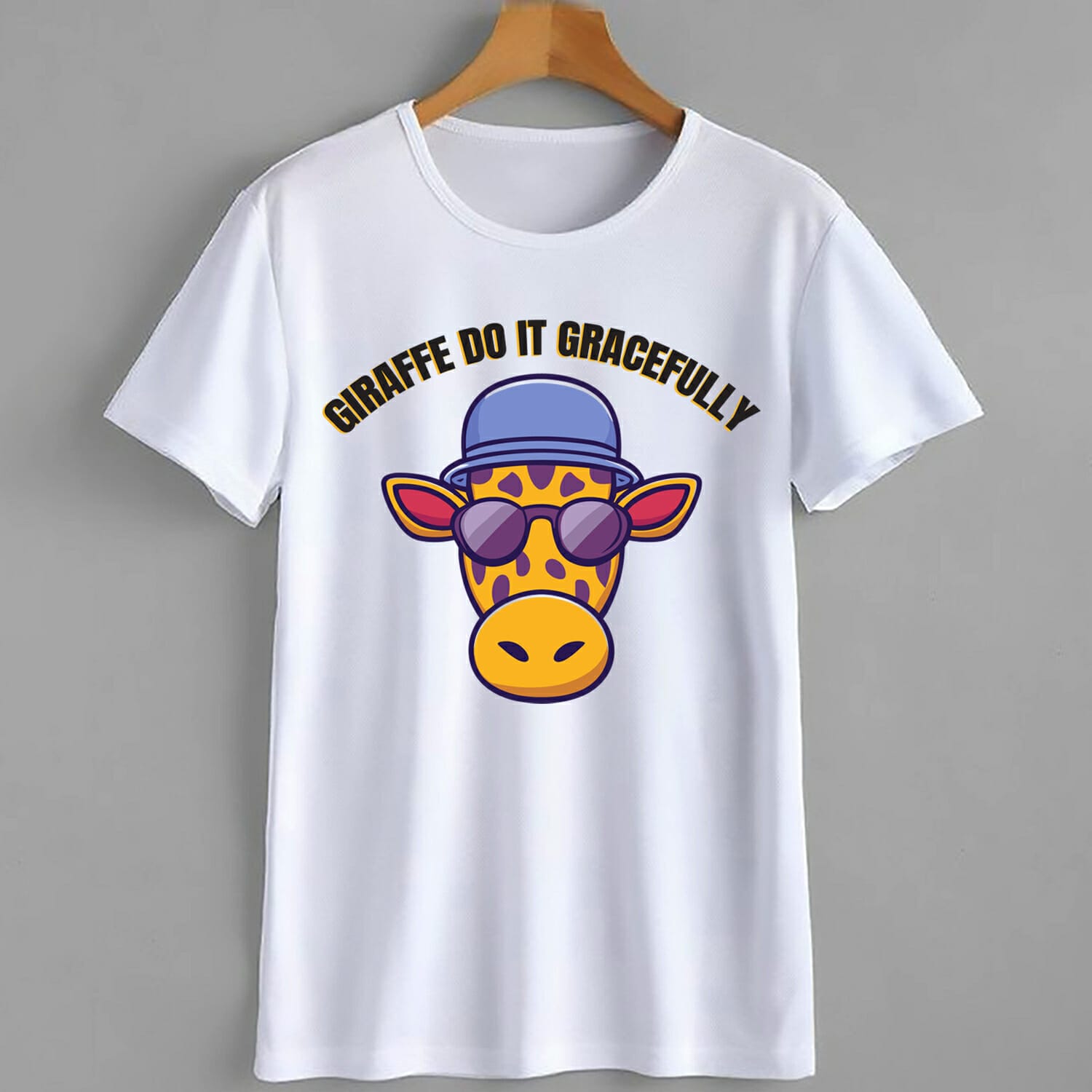 Giraffe Do It Gracefully - Funny T-Shirt Design