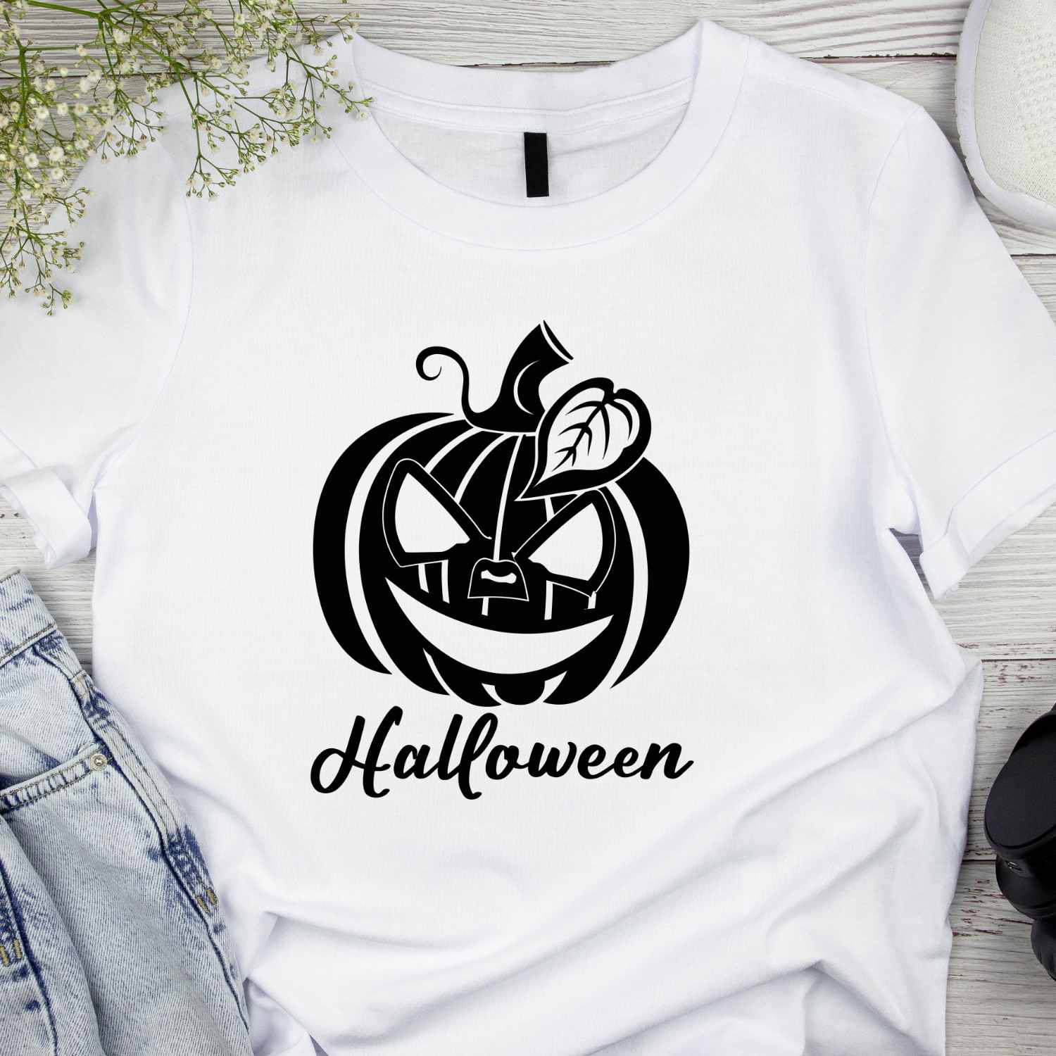 Halloween Funny Pumpkin T-shirt Design