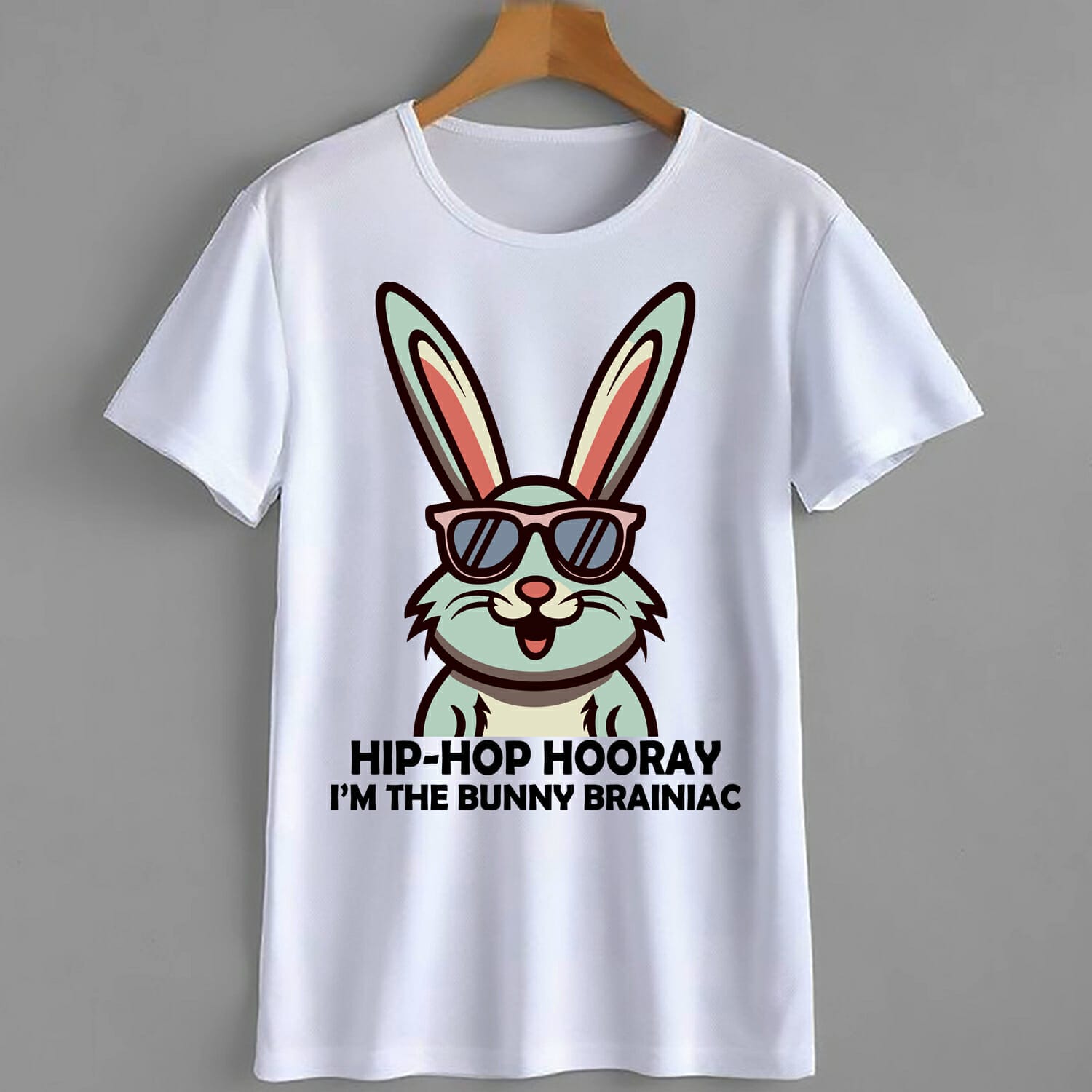 Hip-Hop Hooray I'm The Bunny Brainiac T-Shirt Design