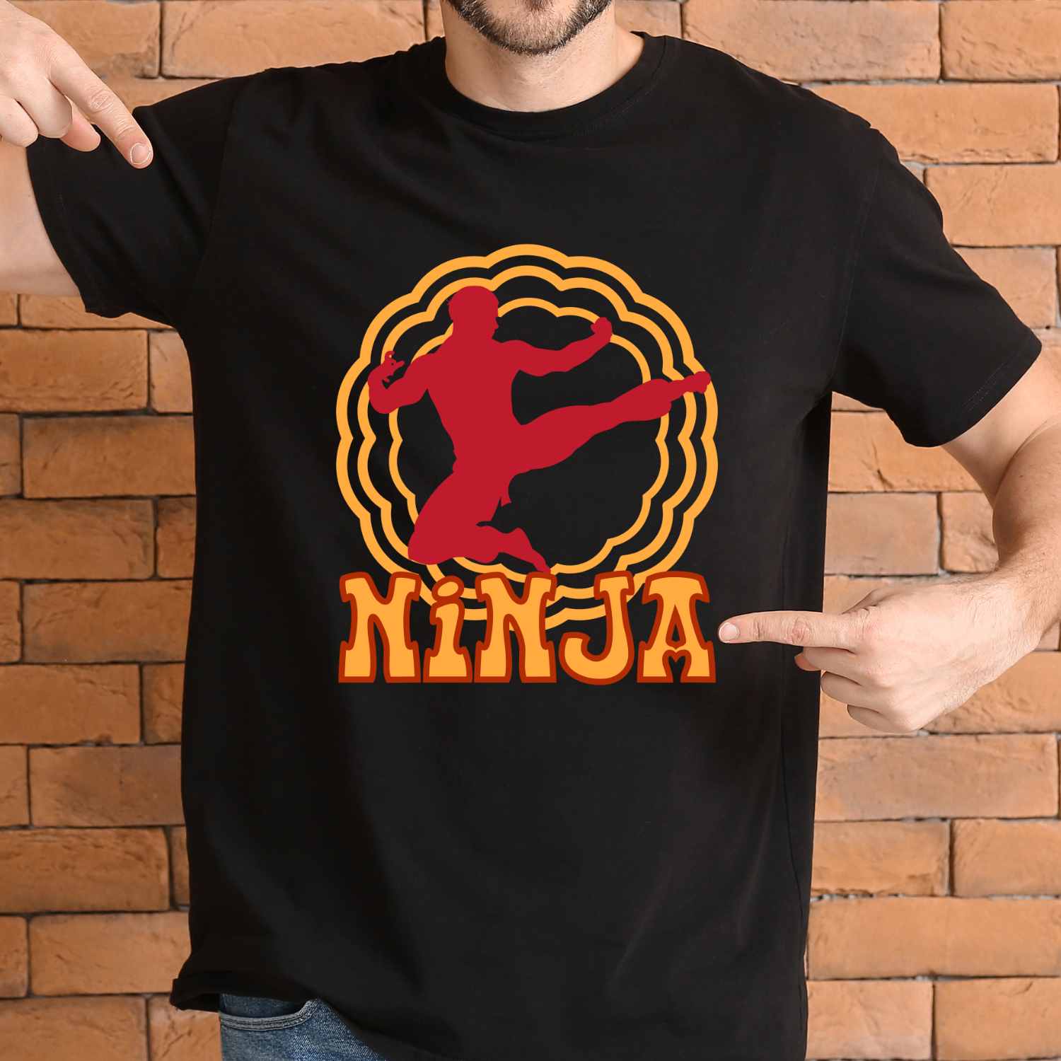 Ninja Action T-shirt Design