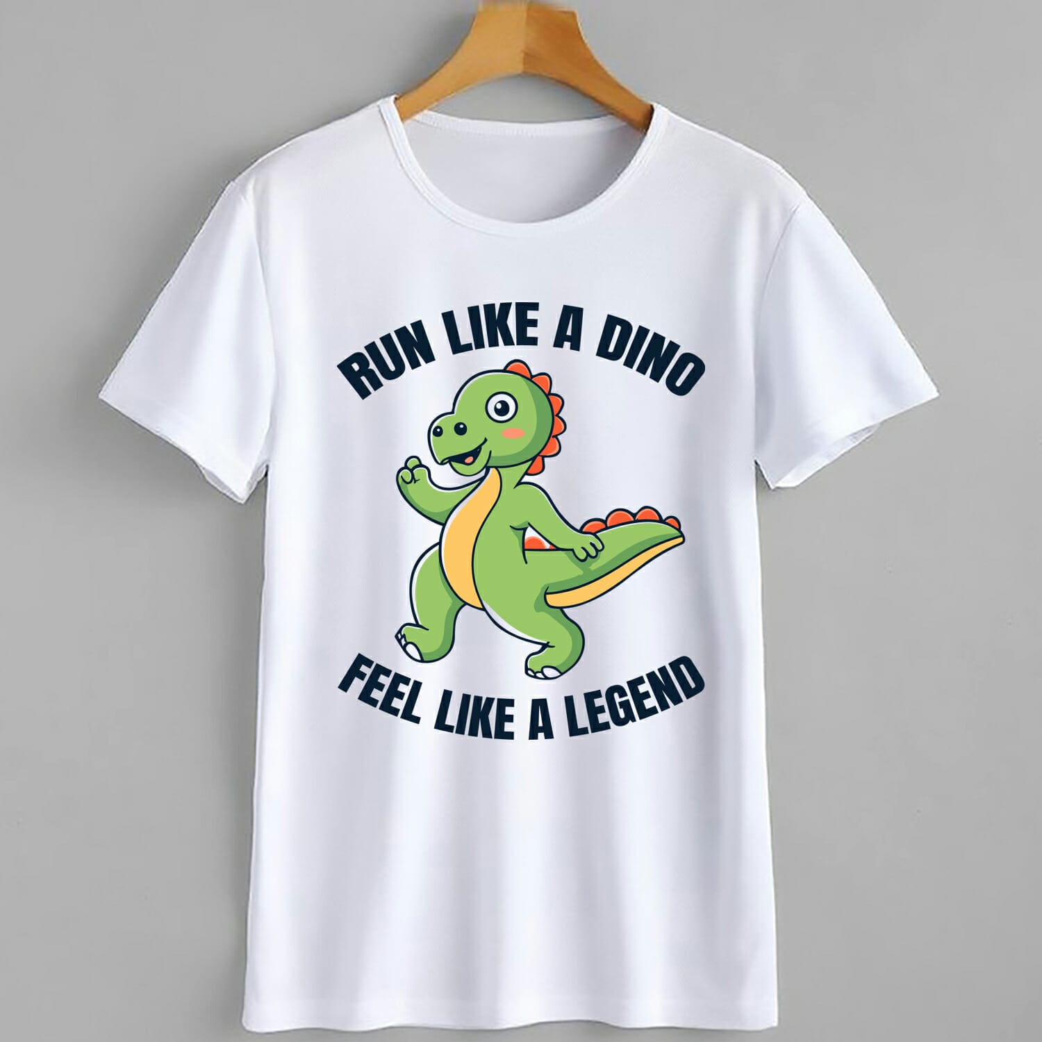 Run Like A Dino Feel Like A Legend T-Shirt Design