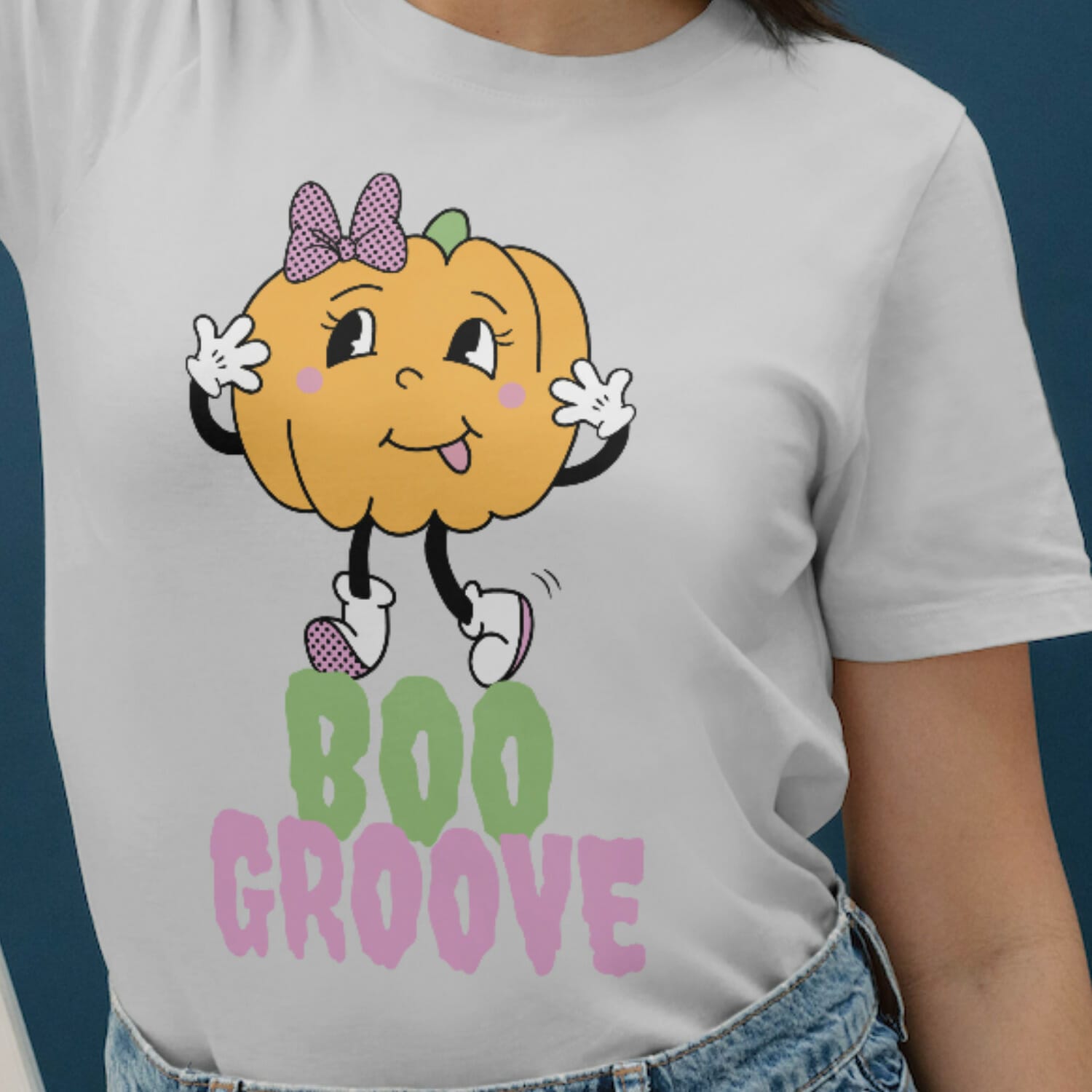 Get into the Halloween spirit with our "Groovy Halloween Boo Groove" t-shirt design. Spook in style - get the design now.