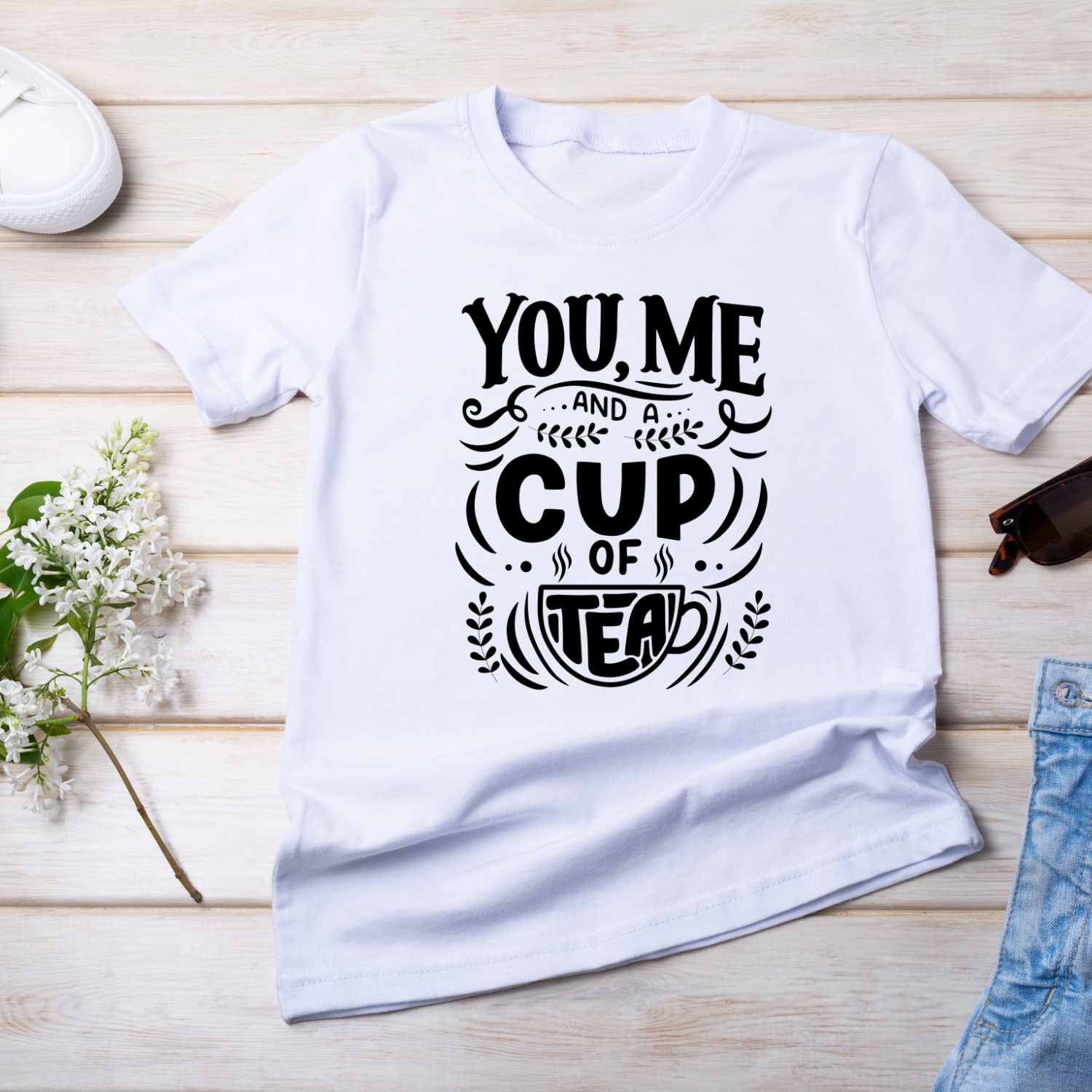 Tea Lovers | You, me and a cup of tea T-shirt Design