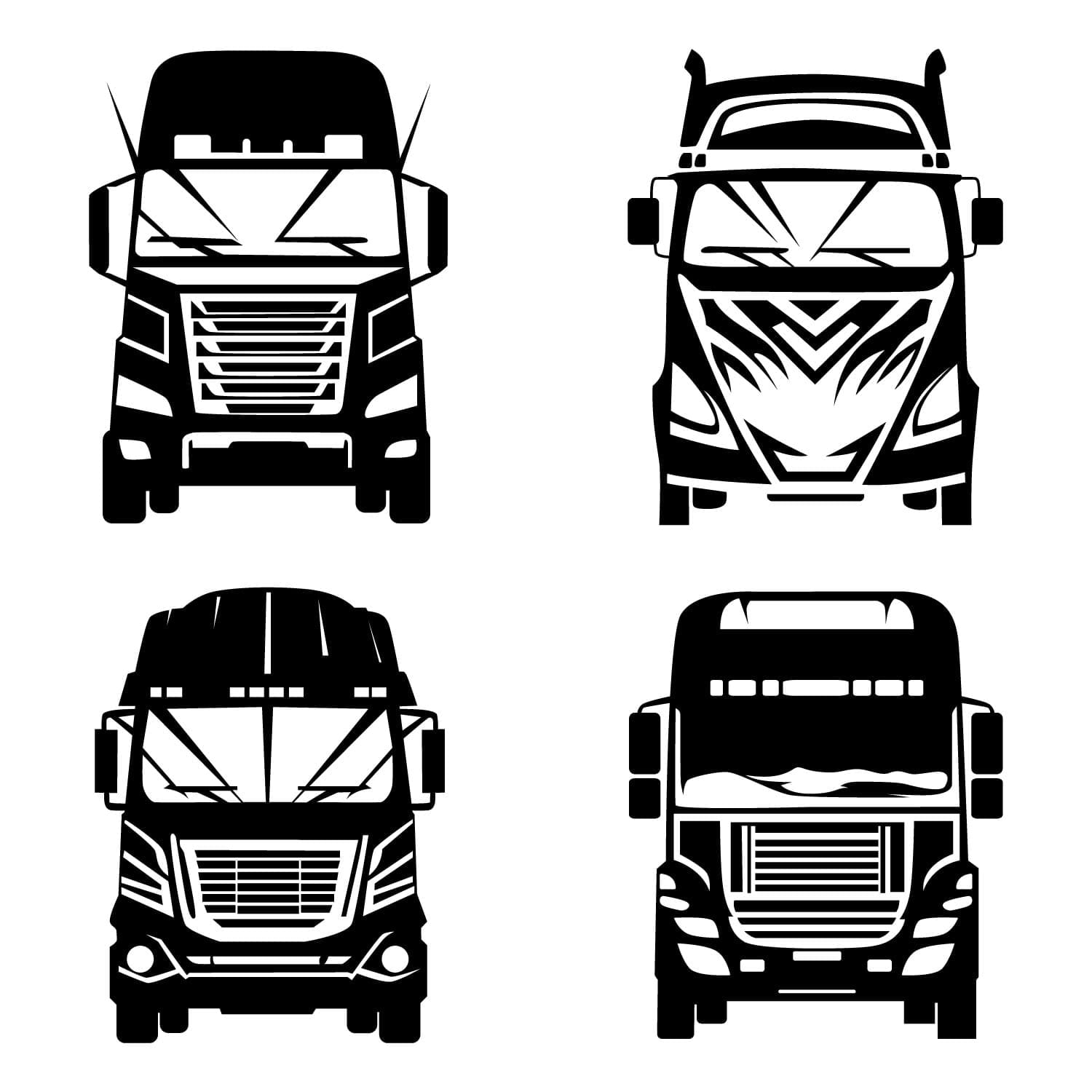 Set Of Trucks Silhouette