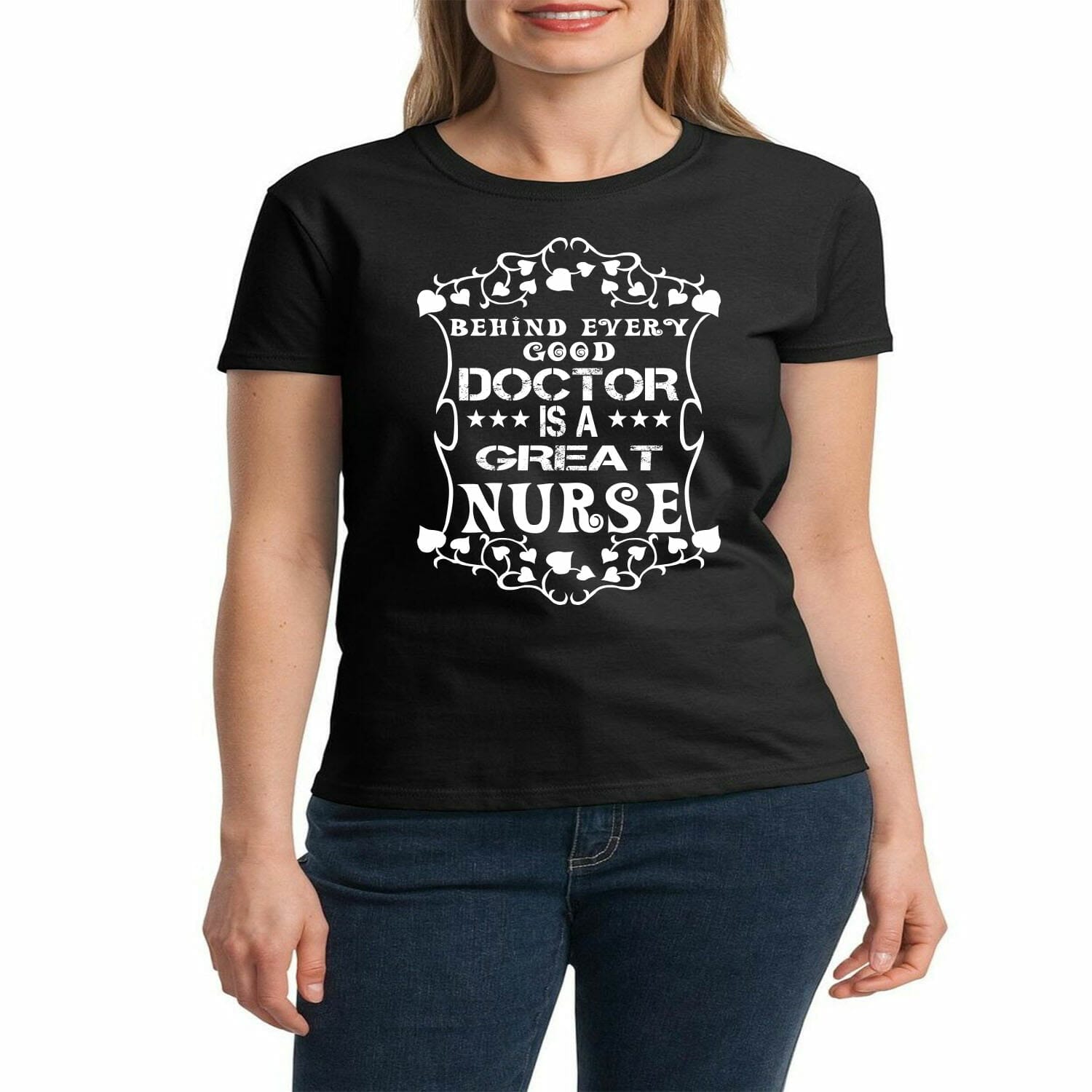 behind every doctor is a nurse tshirt design