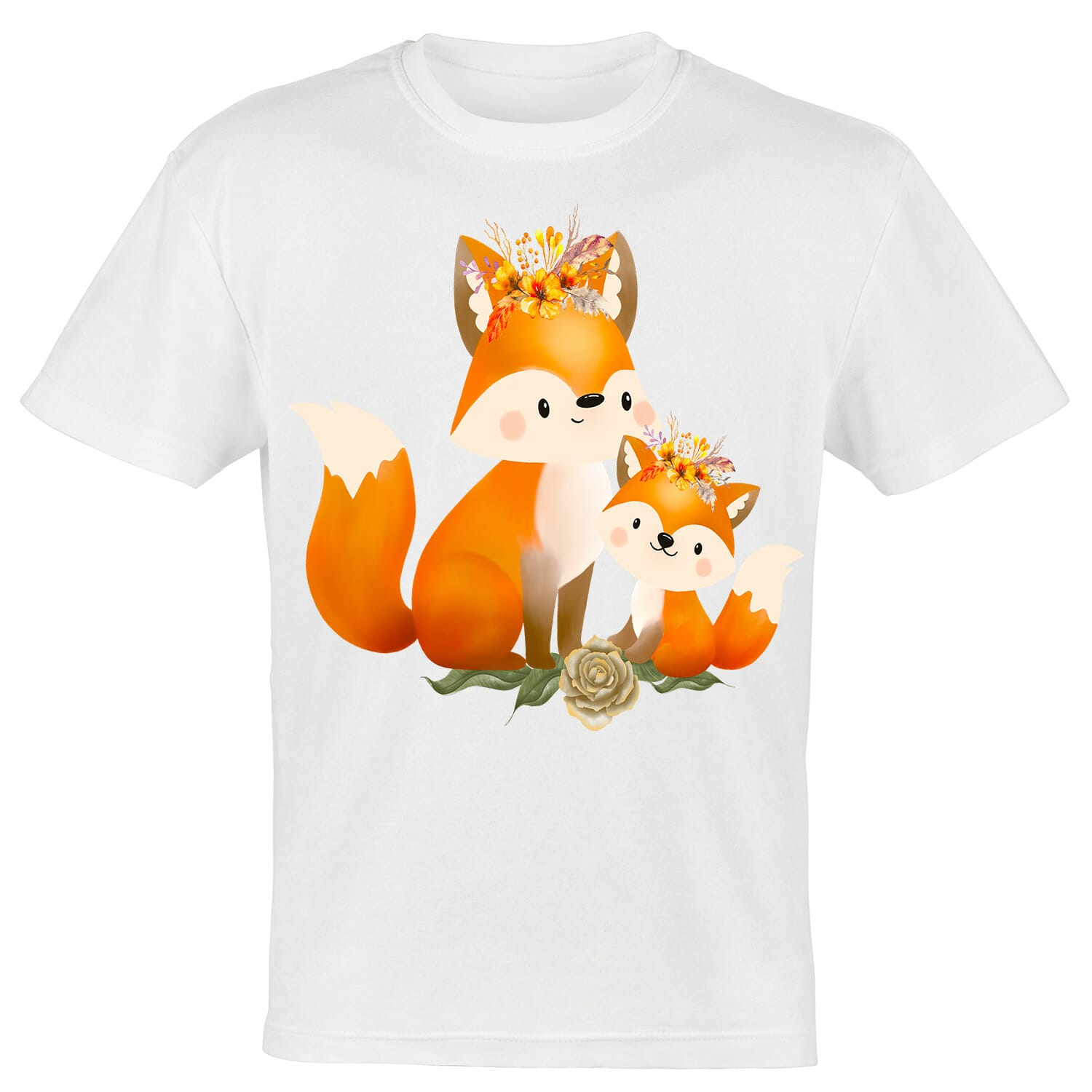 mom and baby fox tshirt design