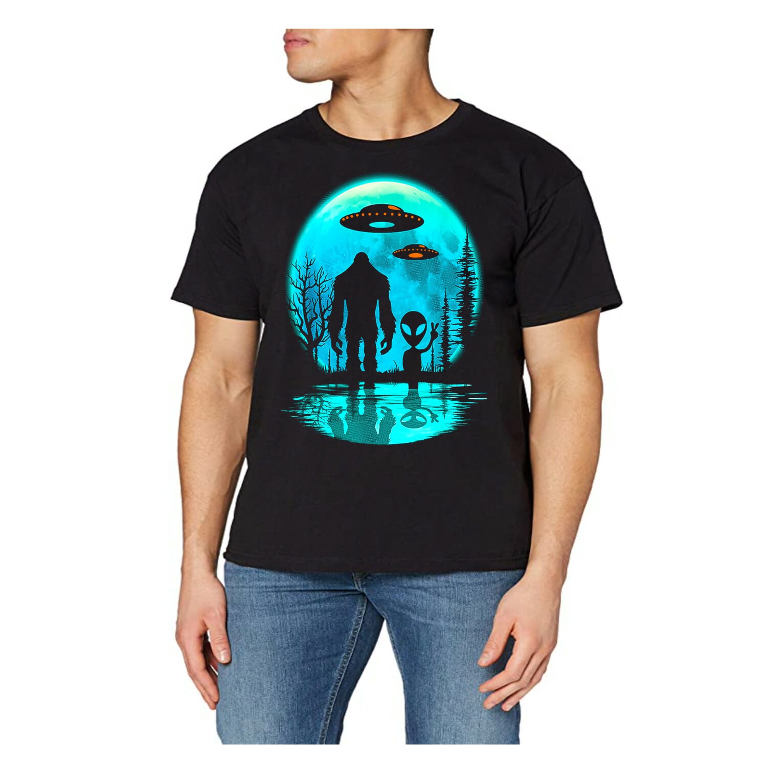 alien and Yeti Tshirt design