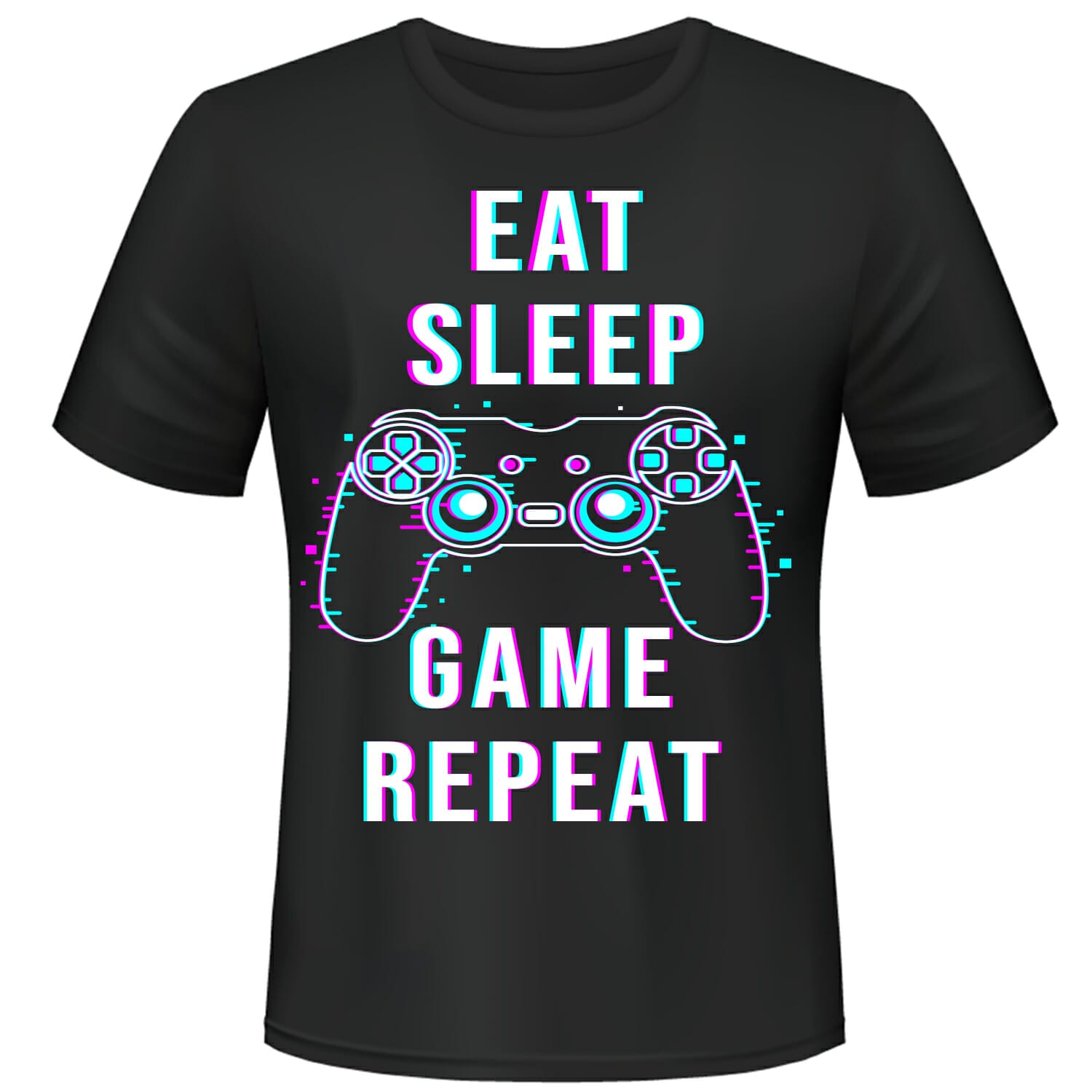 eat sleep game repeat tshirt design