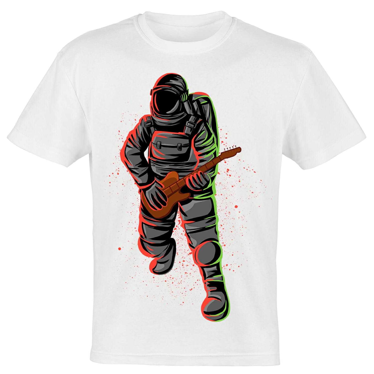 astronaut playing guitar tshirt design
