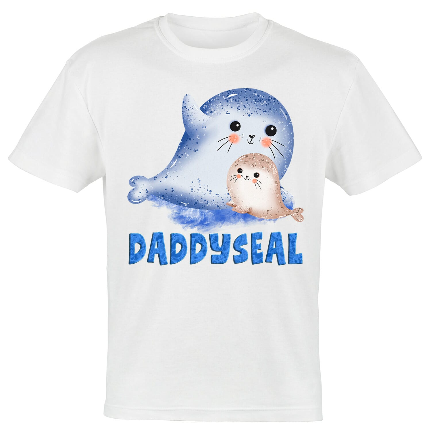 Daddy and baby seal t-shirt design
