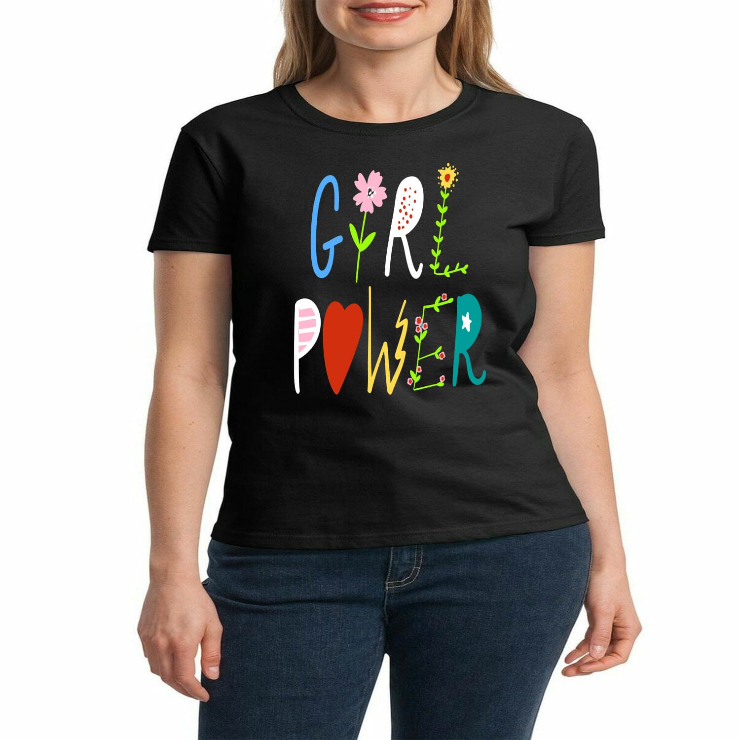 girl power floral tshirt design