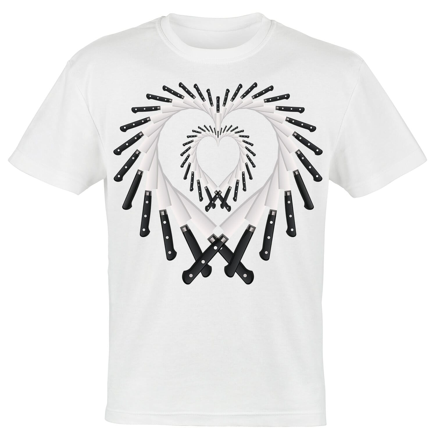 Knives Heart Tshirt Design