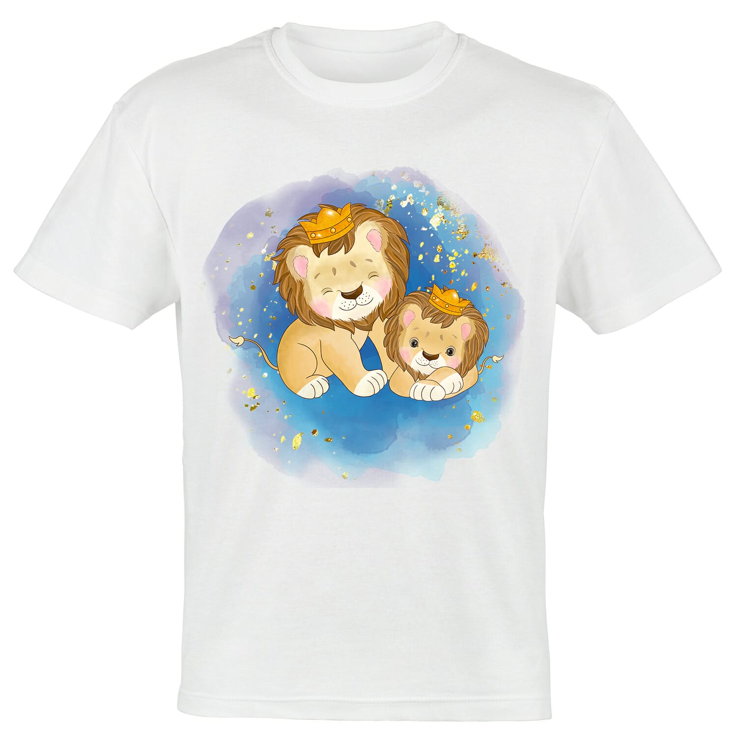 Lion and Cub watercolour Tshirt Design For Sublimation