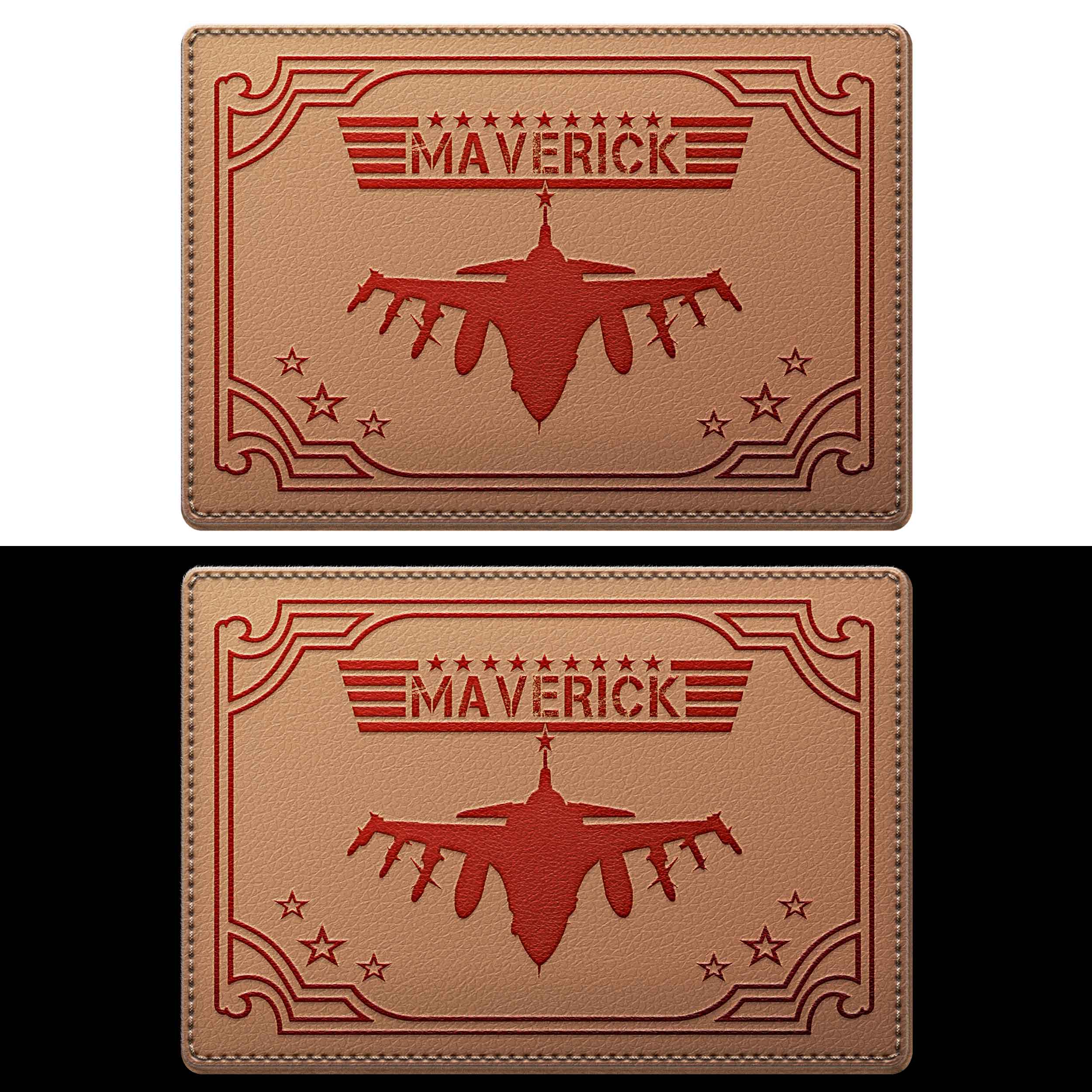 maverick leather badge effect for t-shirts and caps