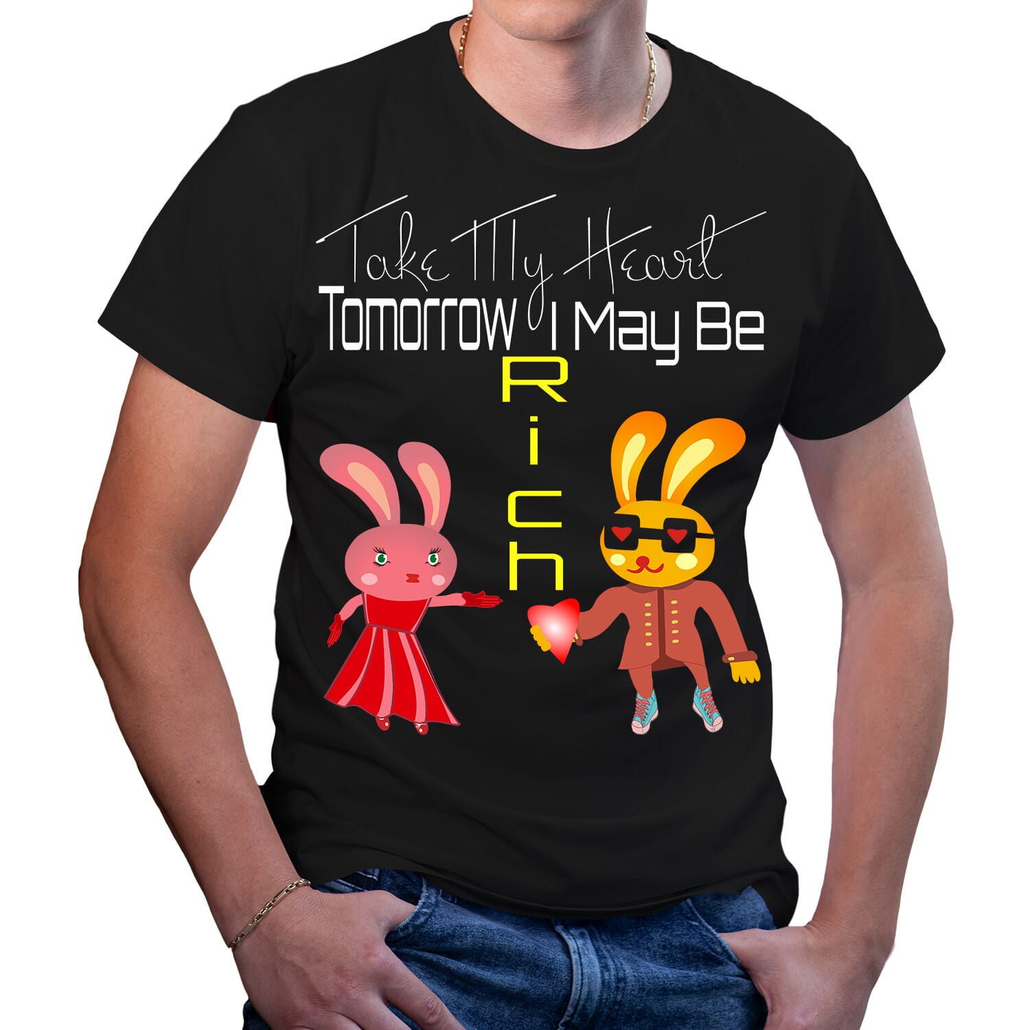 take my heart bunny tshirt design