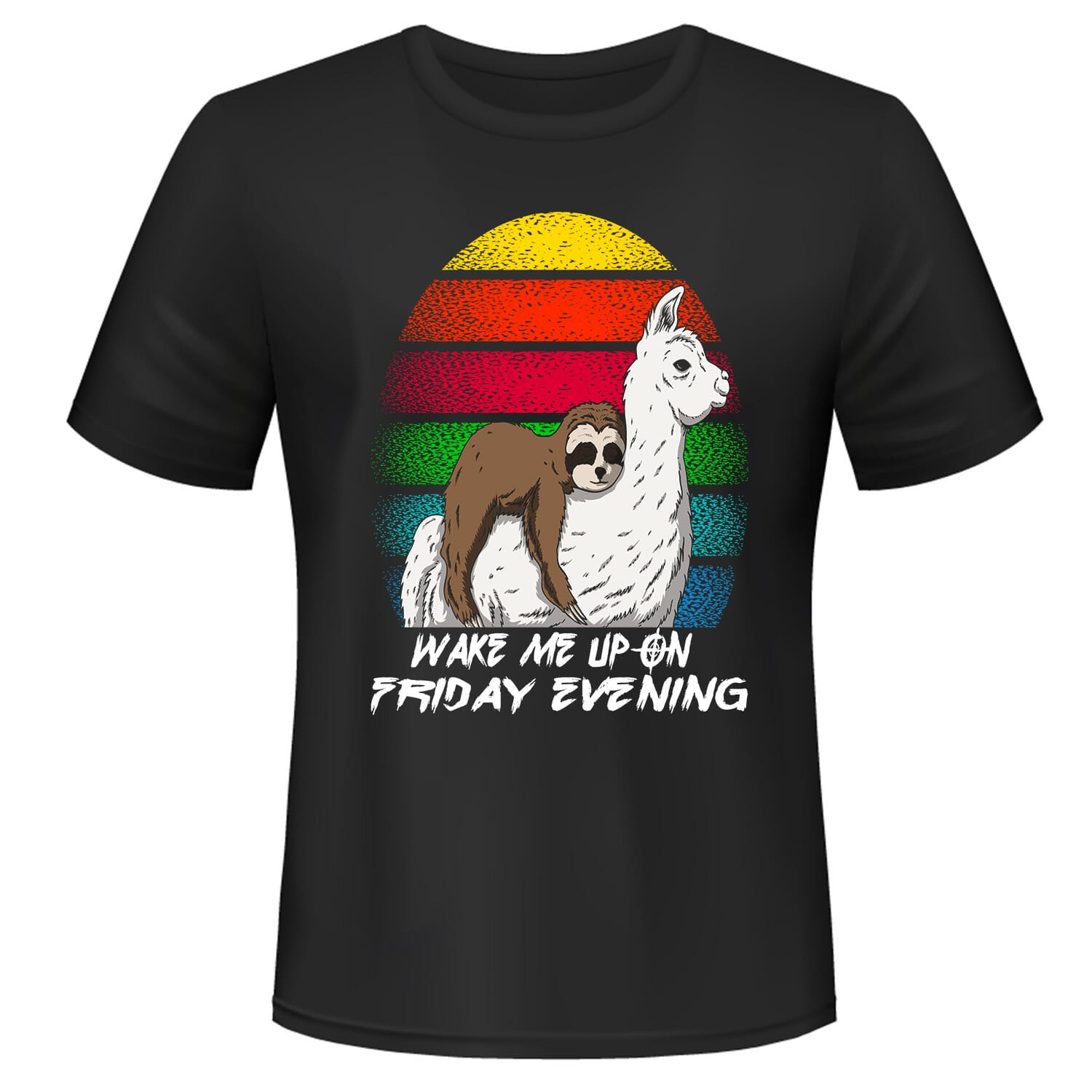 wake me up on Friday sloth tshirt design