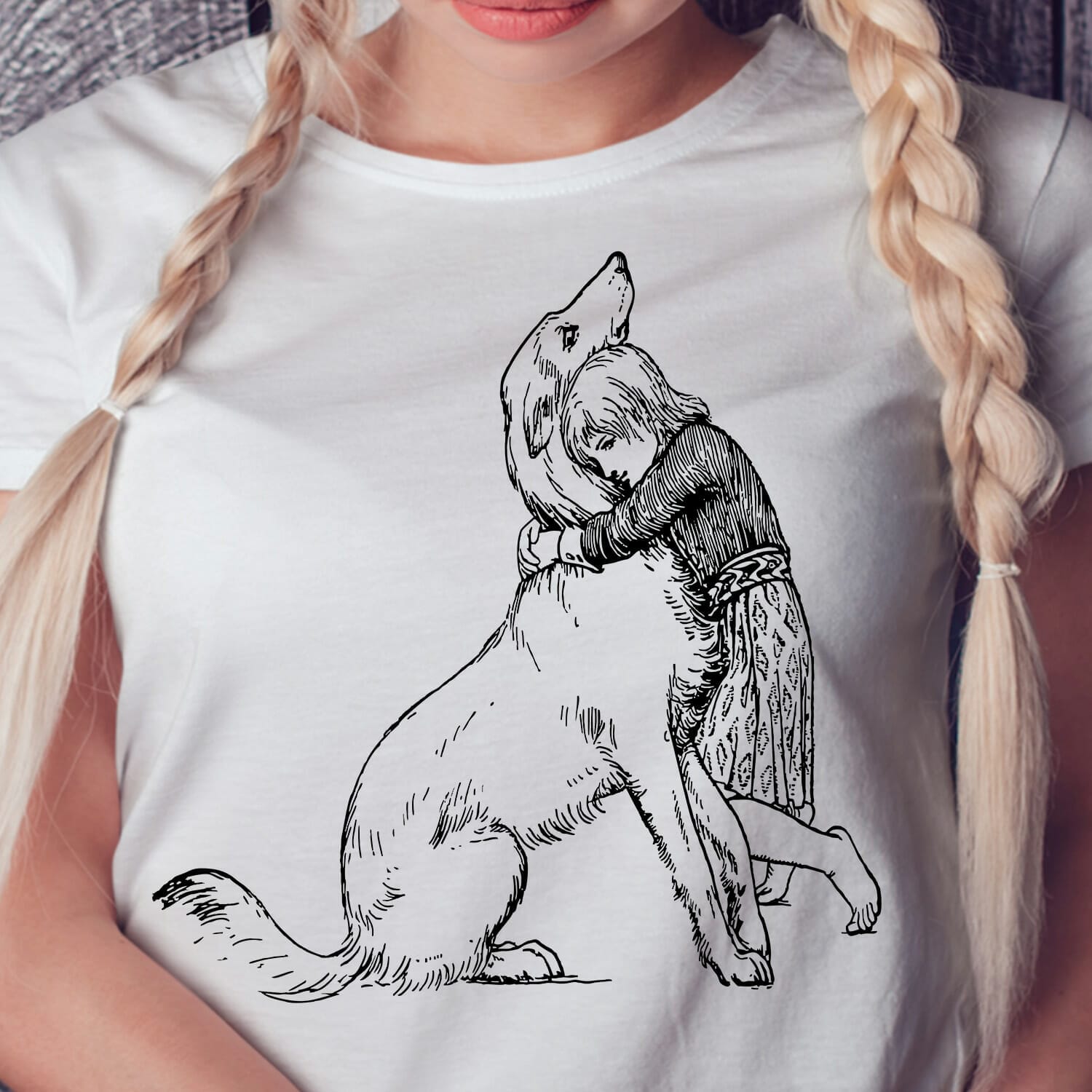 girl with a dog tshirt design