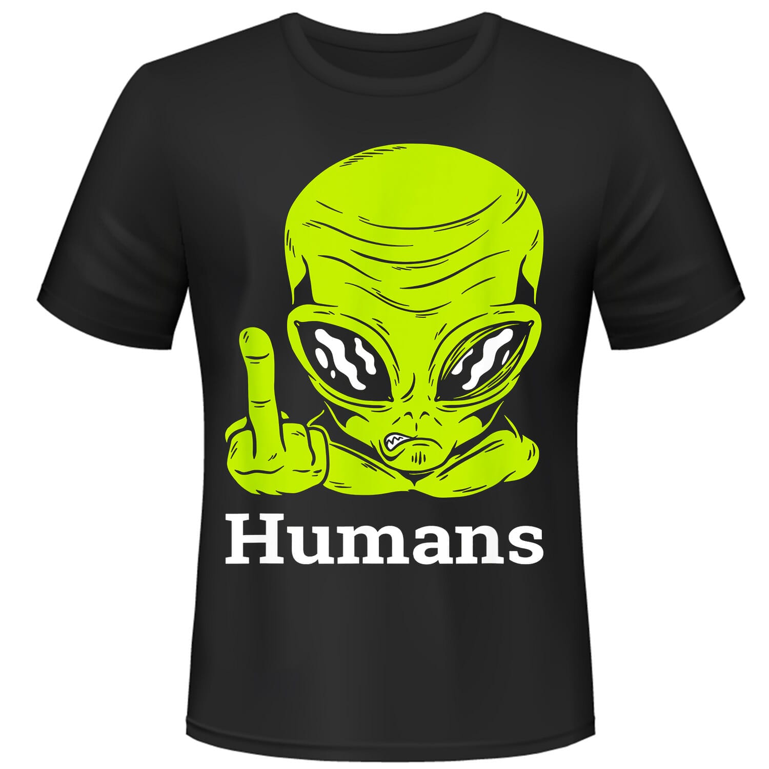 Funny Alien Middle Finger T-Shirt Design