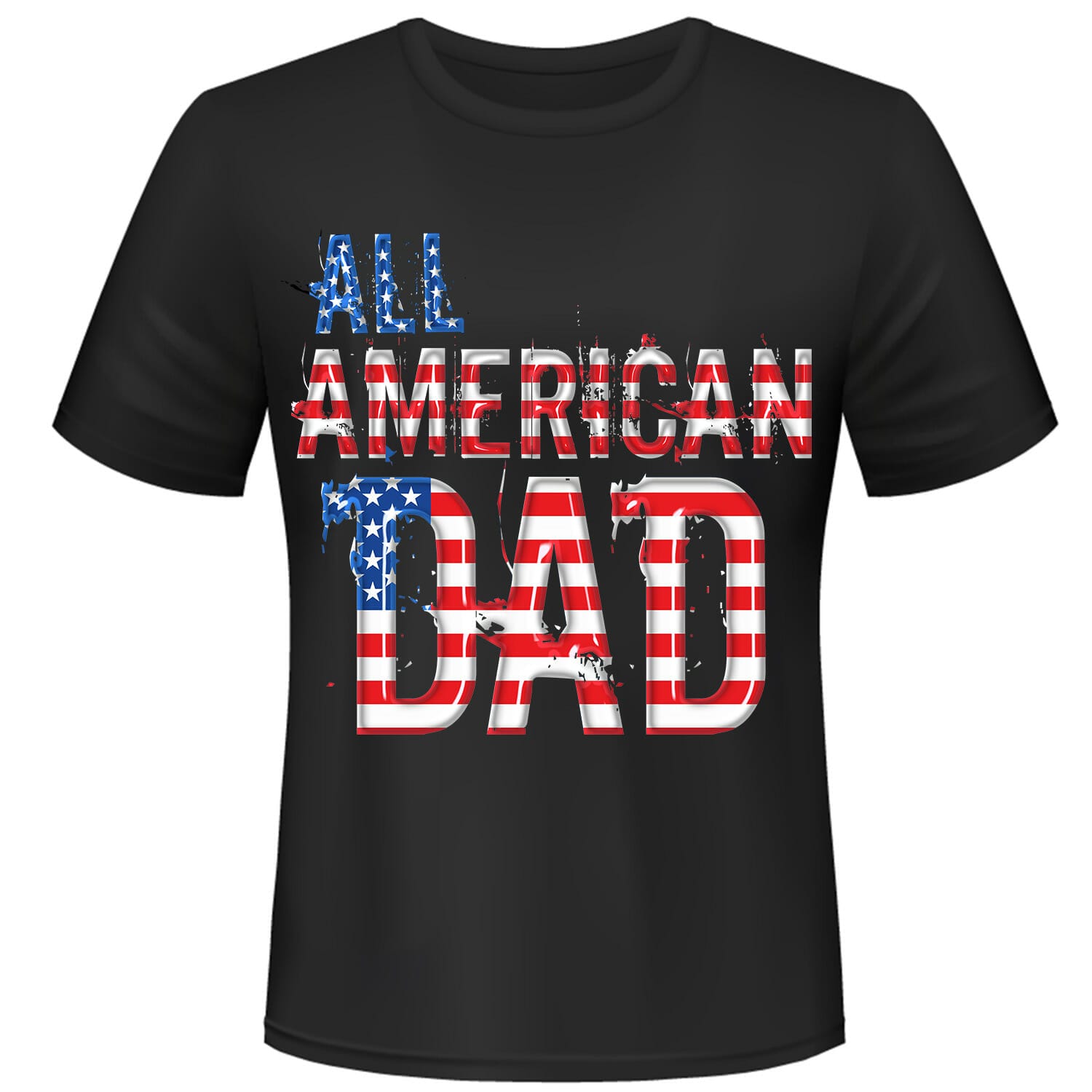all American dad grunge effect tshirt design