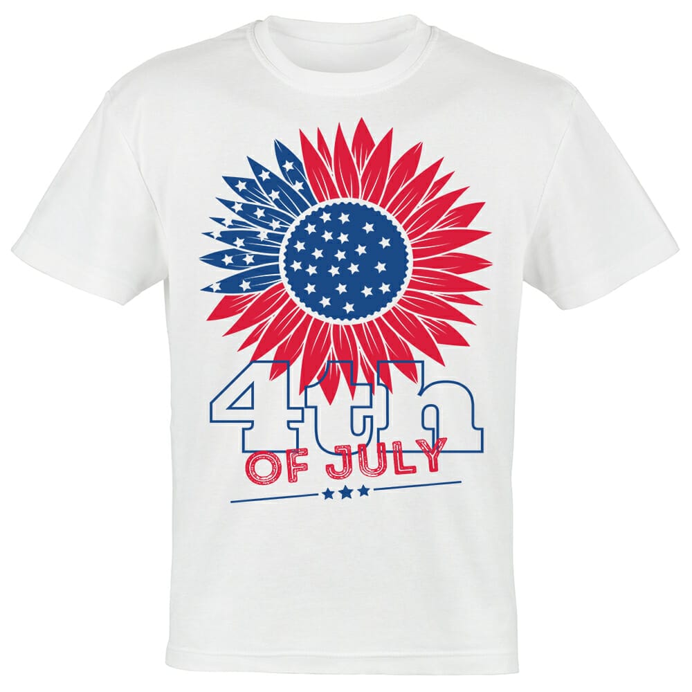 American flag sunflower tshirt design