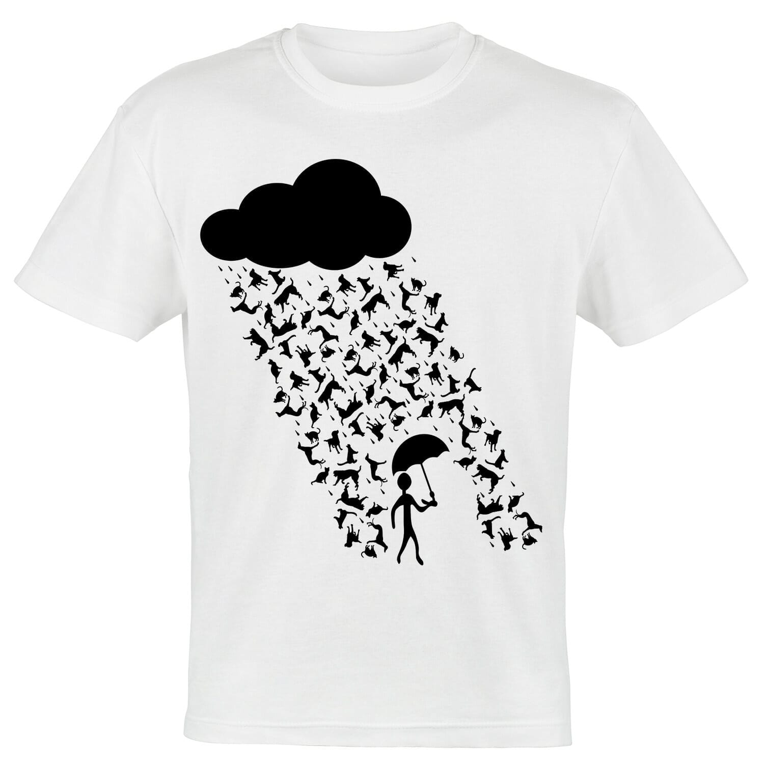 cats and dogs raining down tshirt design