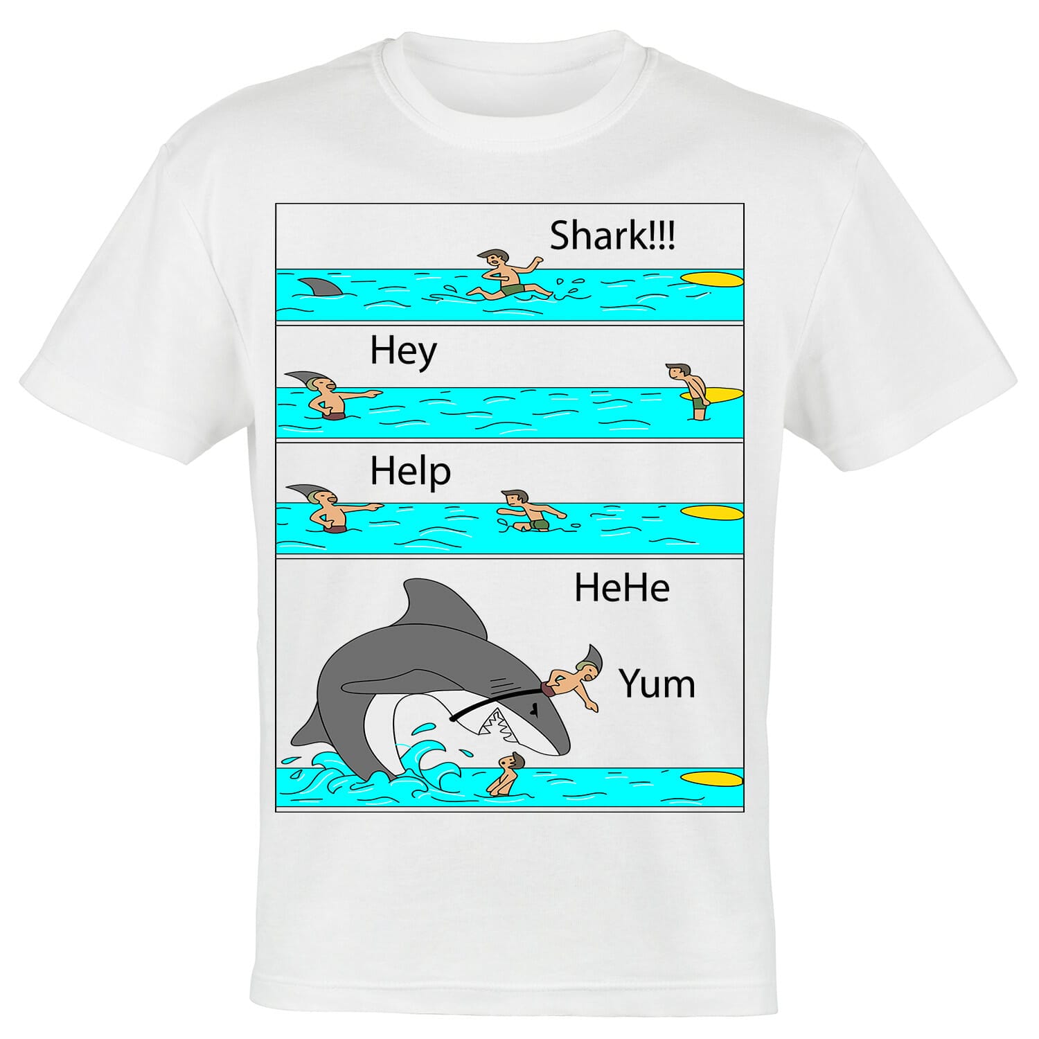 funny shark illustration tshirt design