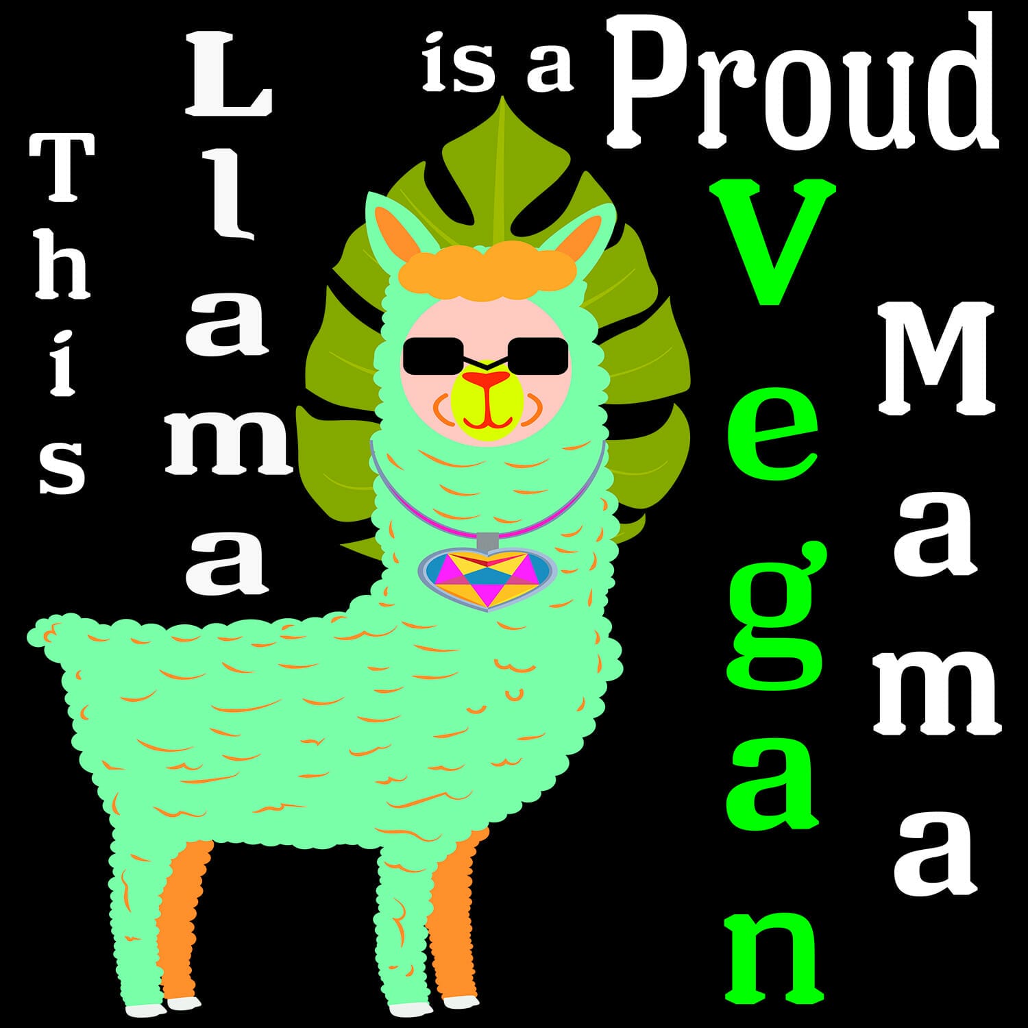 Llama proud vegan mama design