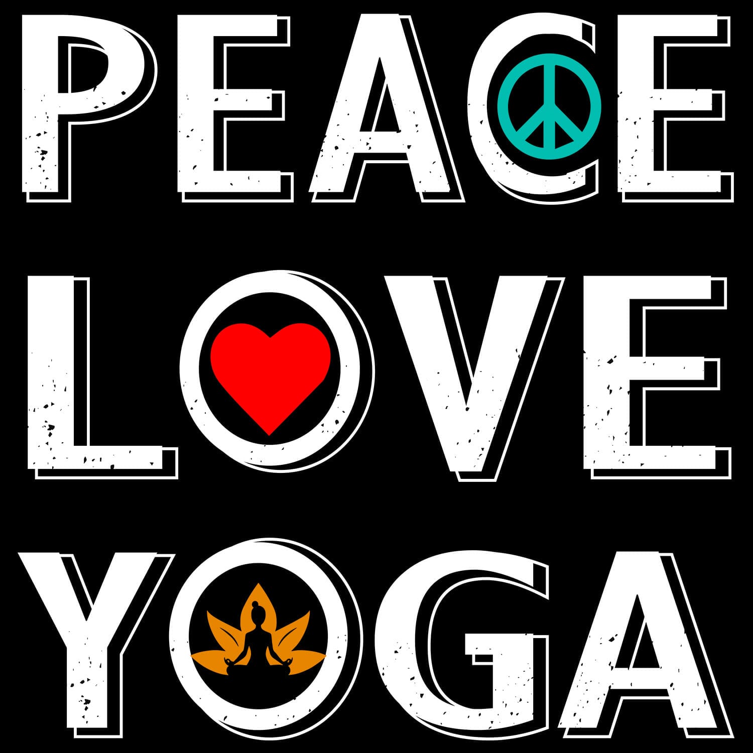 peace love yoga tshirt design