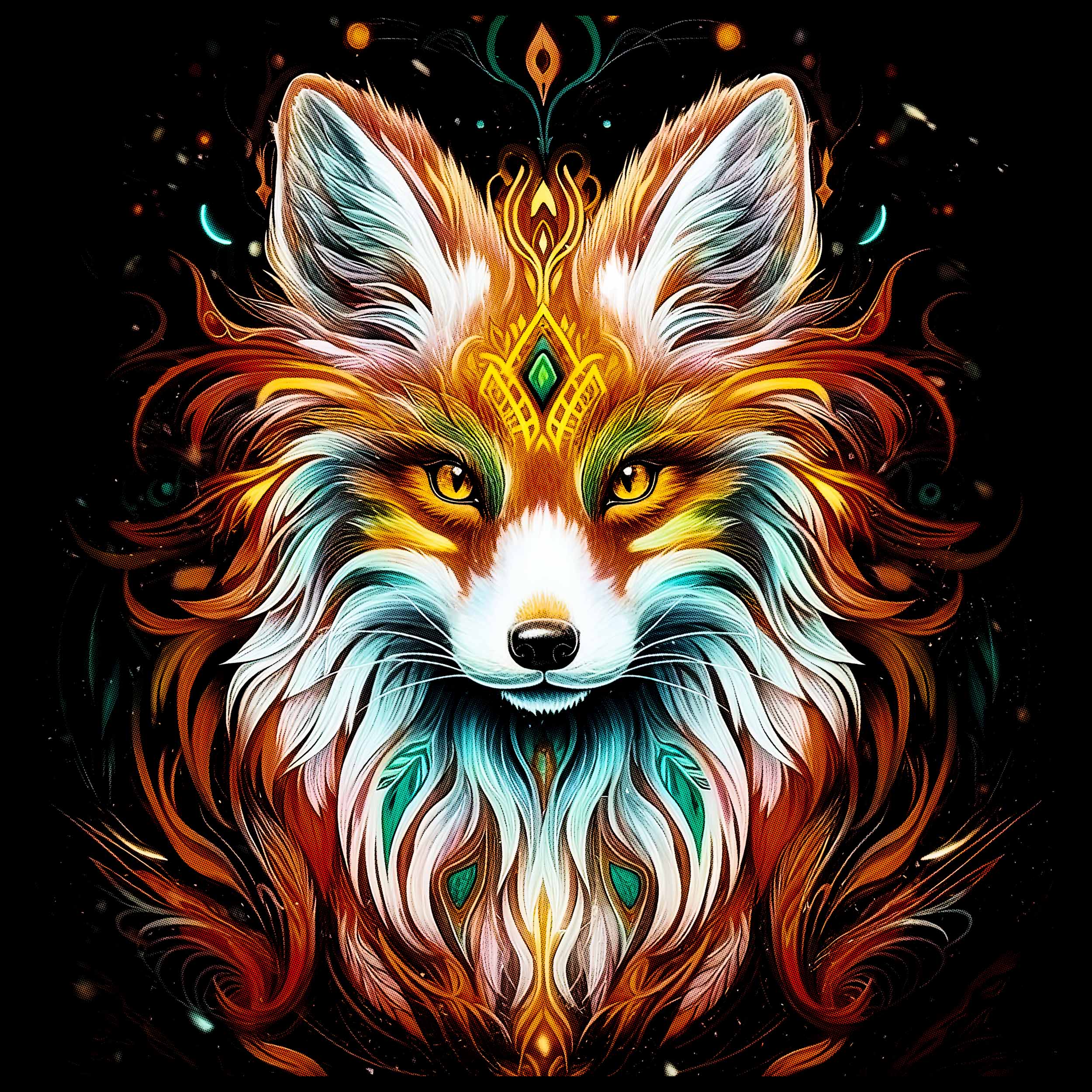 mystical fox tshirt design for women