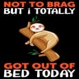 Not to brag but I totally got out of bed today funny sloth tshirt design