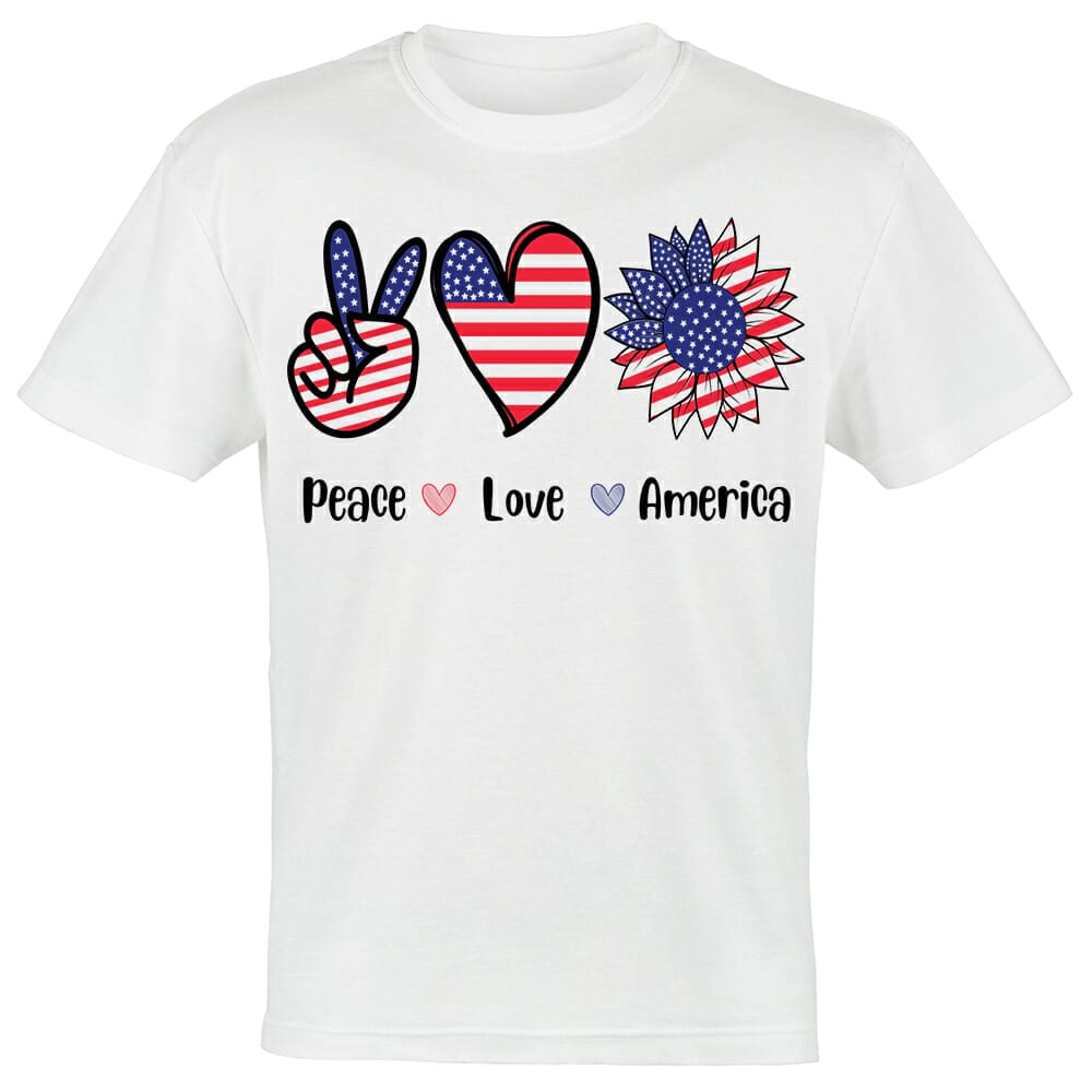 Peace Love American Tshirt Design