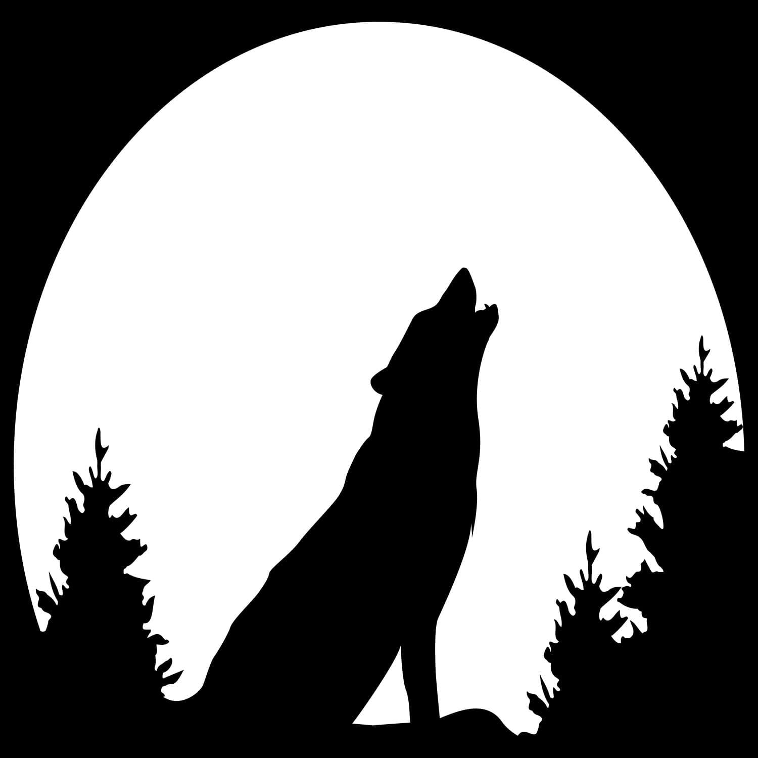 wolf howling at the moon tshirt design