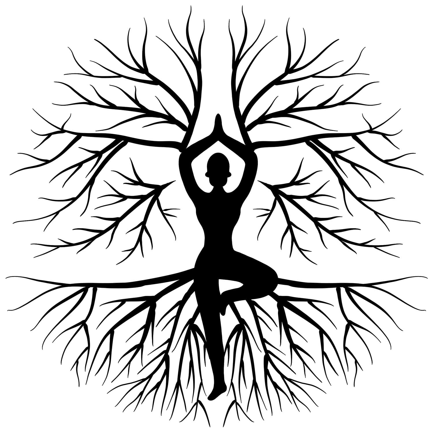 Woman Yoga Tree Tshirt Design